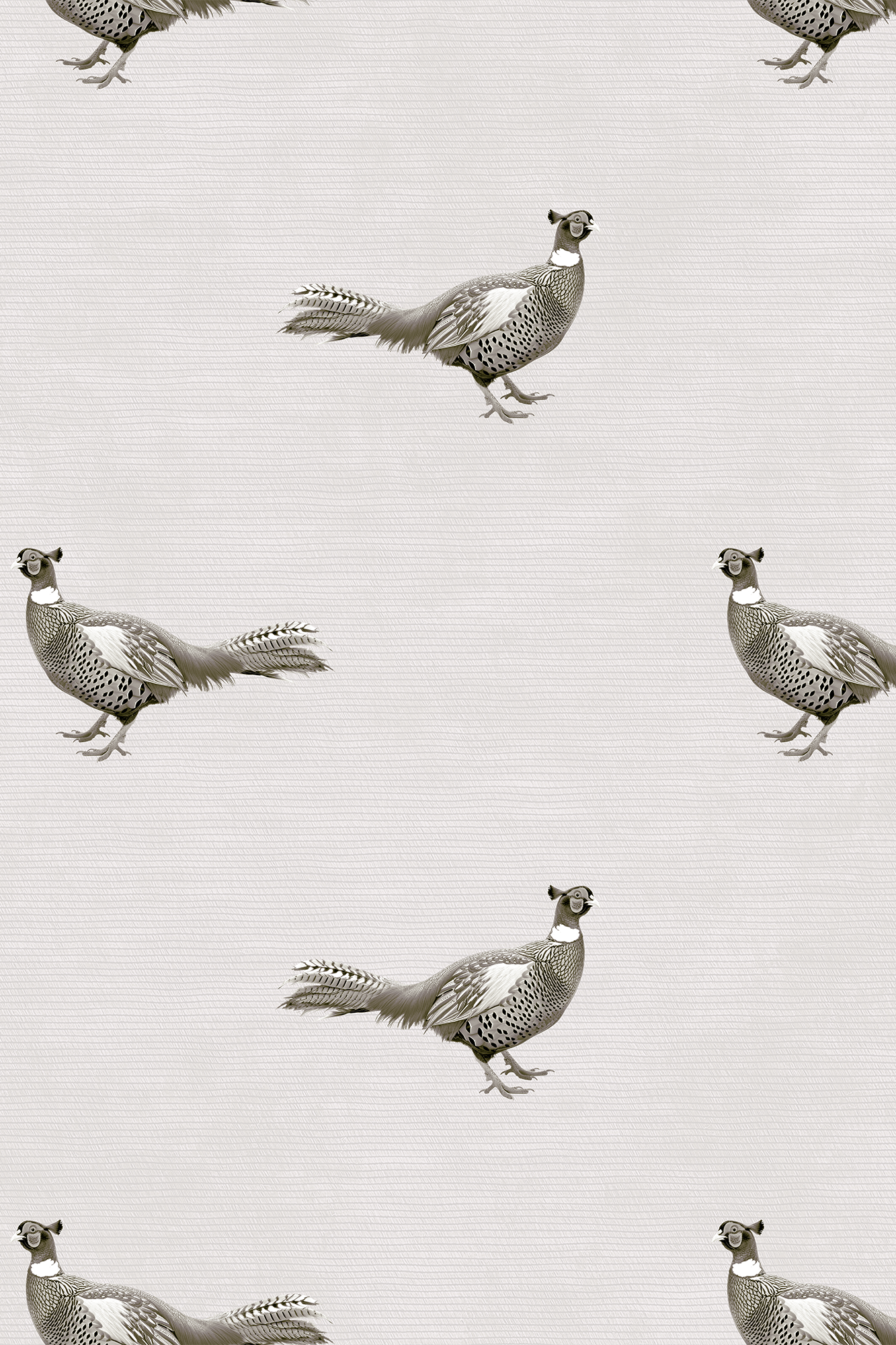 Albert Green and Grey Country Pheasant Wallpaper - Removable Wallpaper (Peel & Stick)