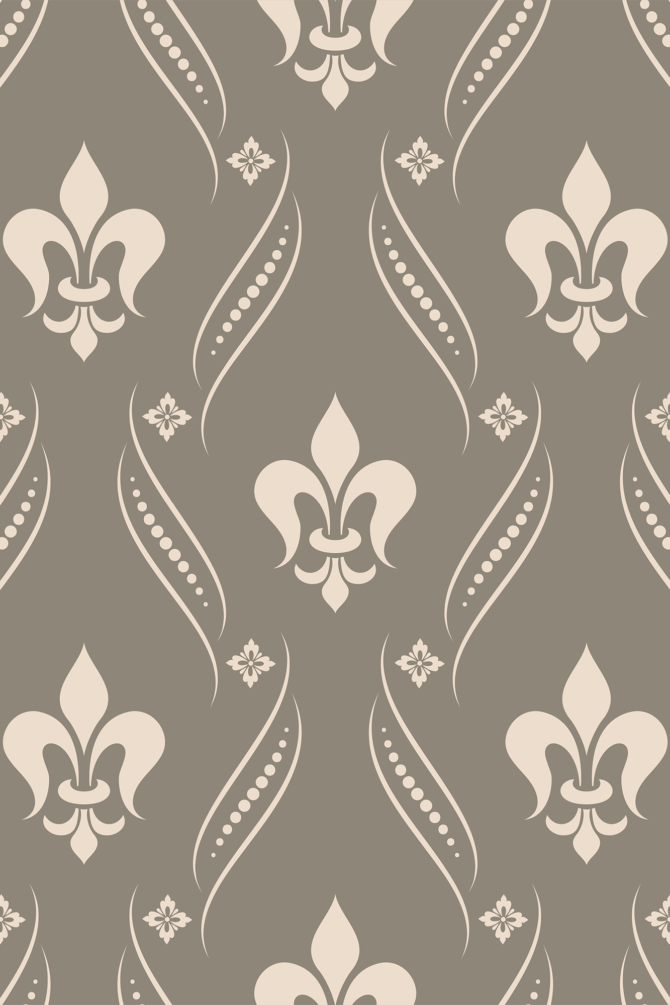 Athena Cream Royal Fleur De Lys Wallpaper - Removable Wallpaper (Peel & Stick)