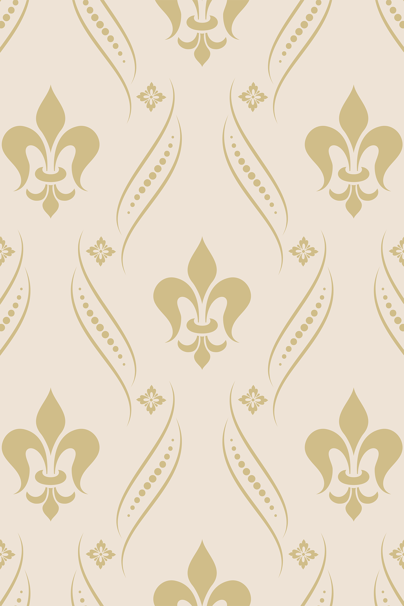 Athena Yellow Royal Fleur De Lys Wallpaper - Removable Wallpaper (Peel & Stick)