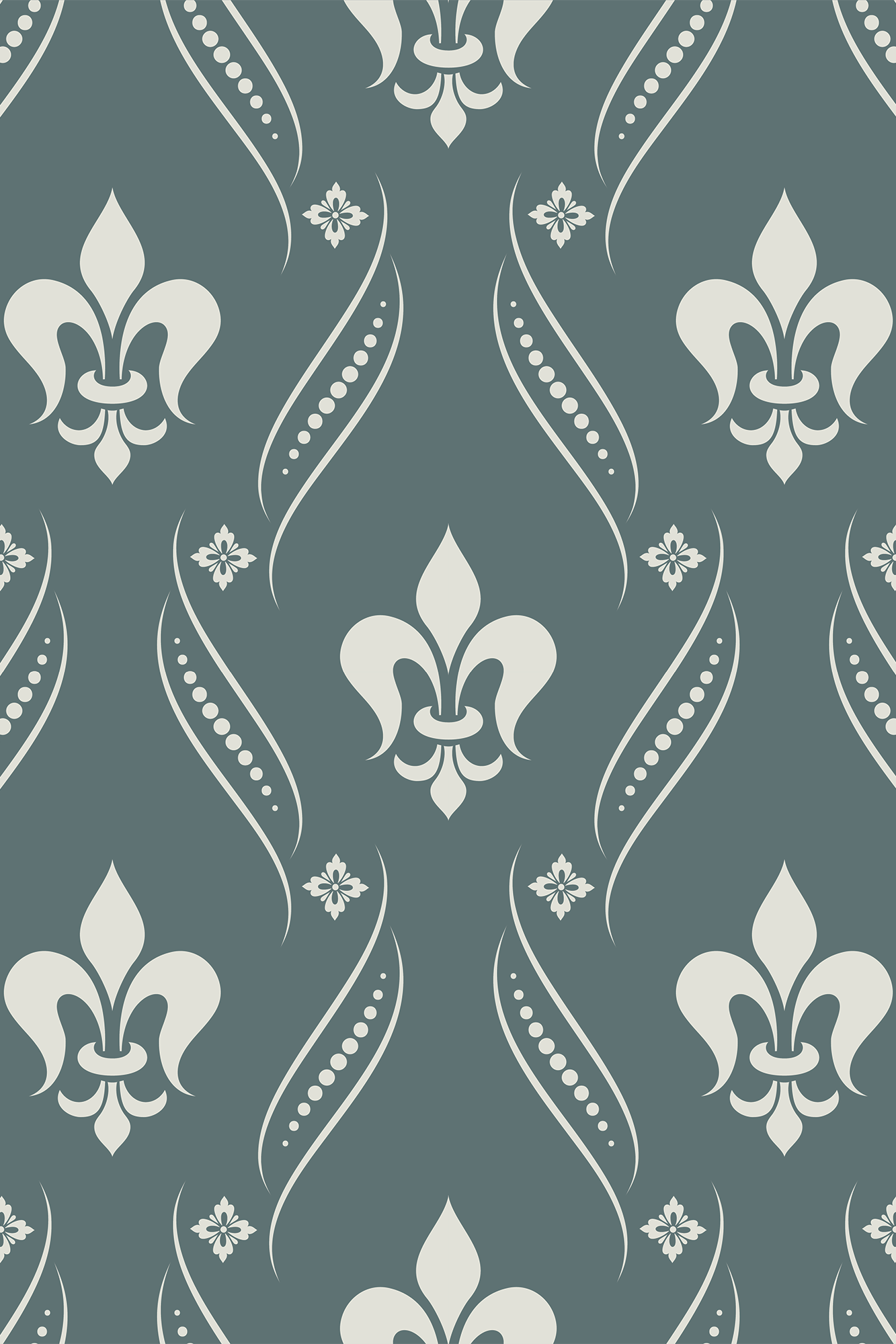 Athena Cream Royal Fleur De Lys Wallpaper - Removable Wallpaper (Peel & Stick)