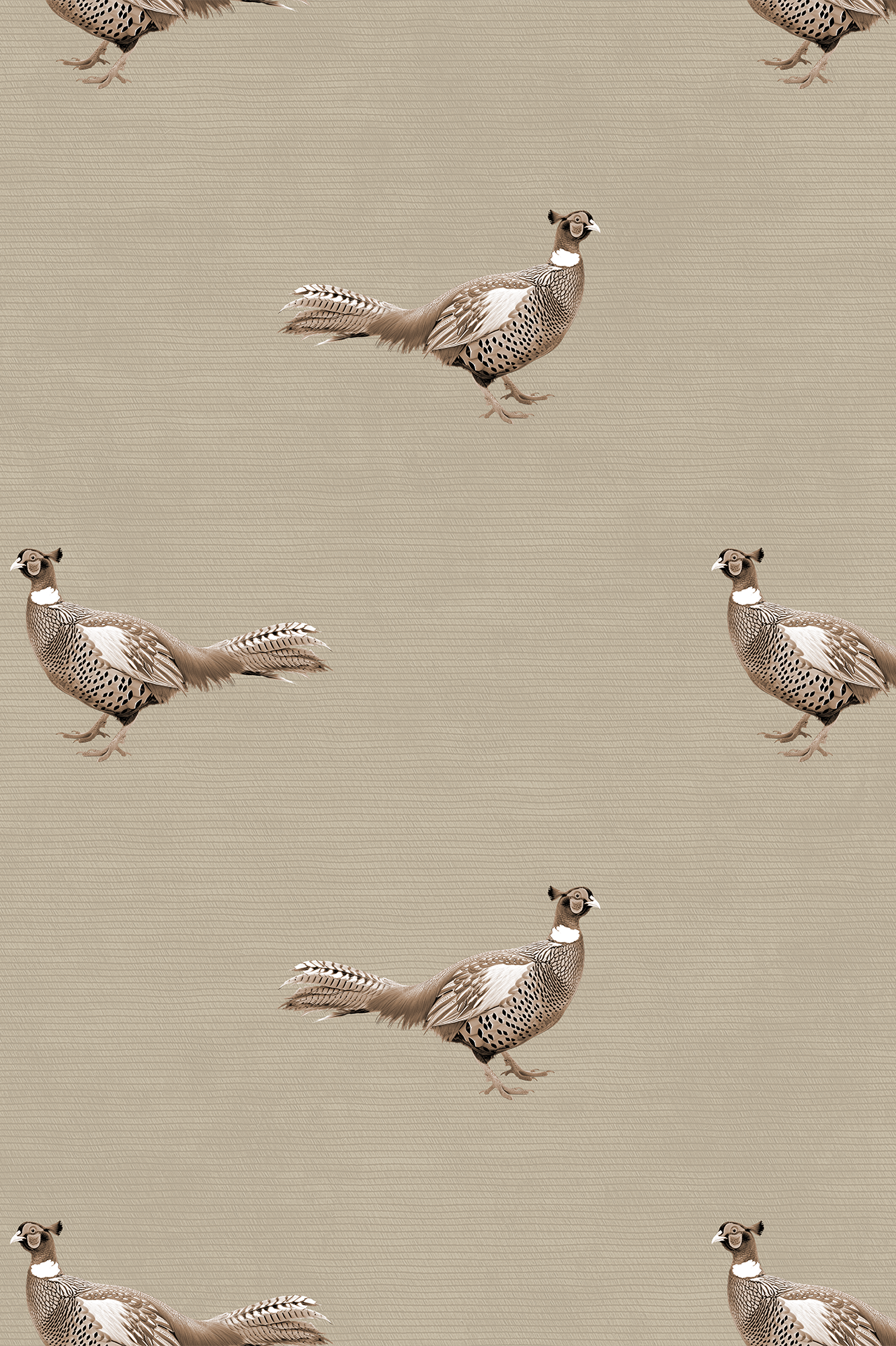 Albert Neutral Country Pheasant Wallpaper - Removable Wallpaper (Peel & Stick)
