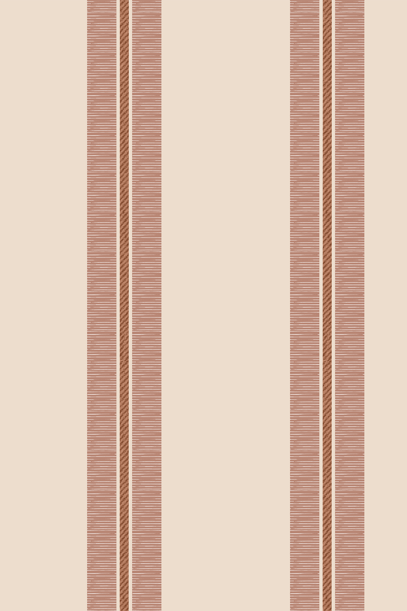 Atlas Orange Coastal Textured Stripe Wallpaper - Removable Wallpaper (Peel & Stick)