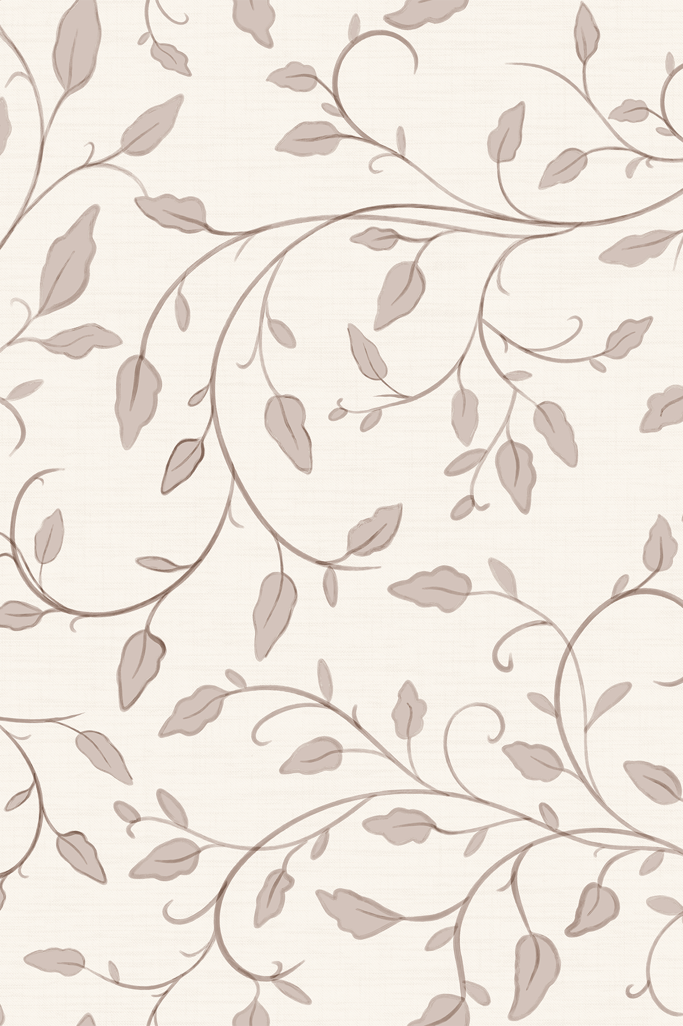 Avelina Beige Whimsical Leaves Wallpaper - Removable Wallpaper (Peel & Stick)