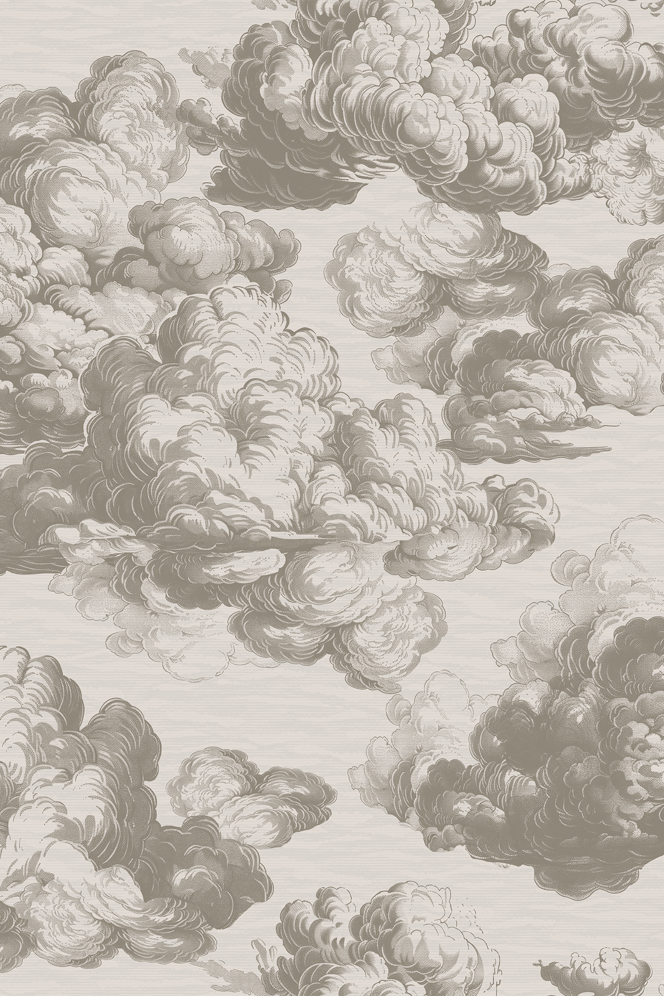 Blanche Beige Classic Cloud Etching Inspired Wallpaper - Removable Wallpaper (Peel & Stick)