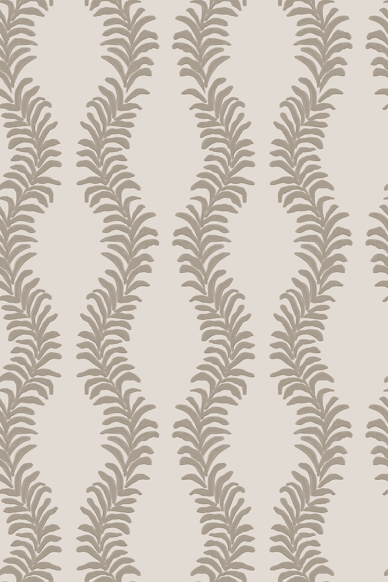 Clarence Neutral Trailing Fern Leaves Patterned Wallpaper - Removable Wallpaper (Peel & Stick)
