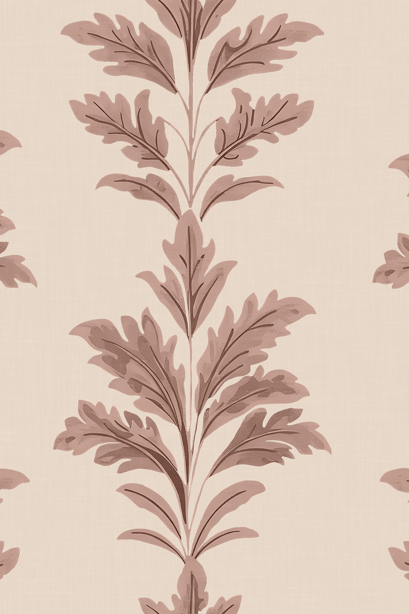 Clayton Tuscany Striped Decorative Feathered Leaves Wallpaper - Traditional Wallpaper (Paste-the-Wall)
