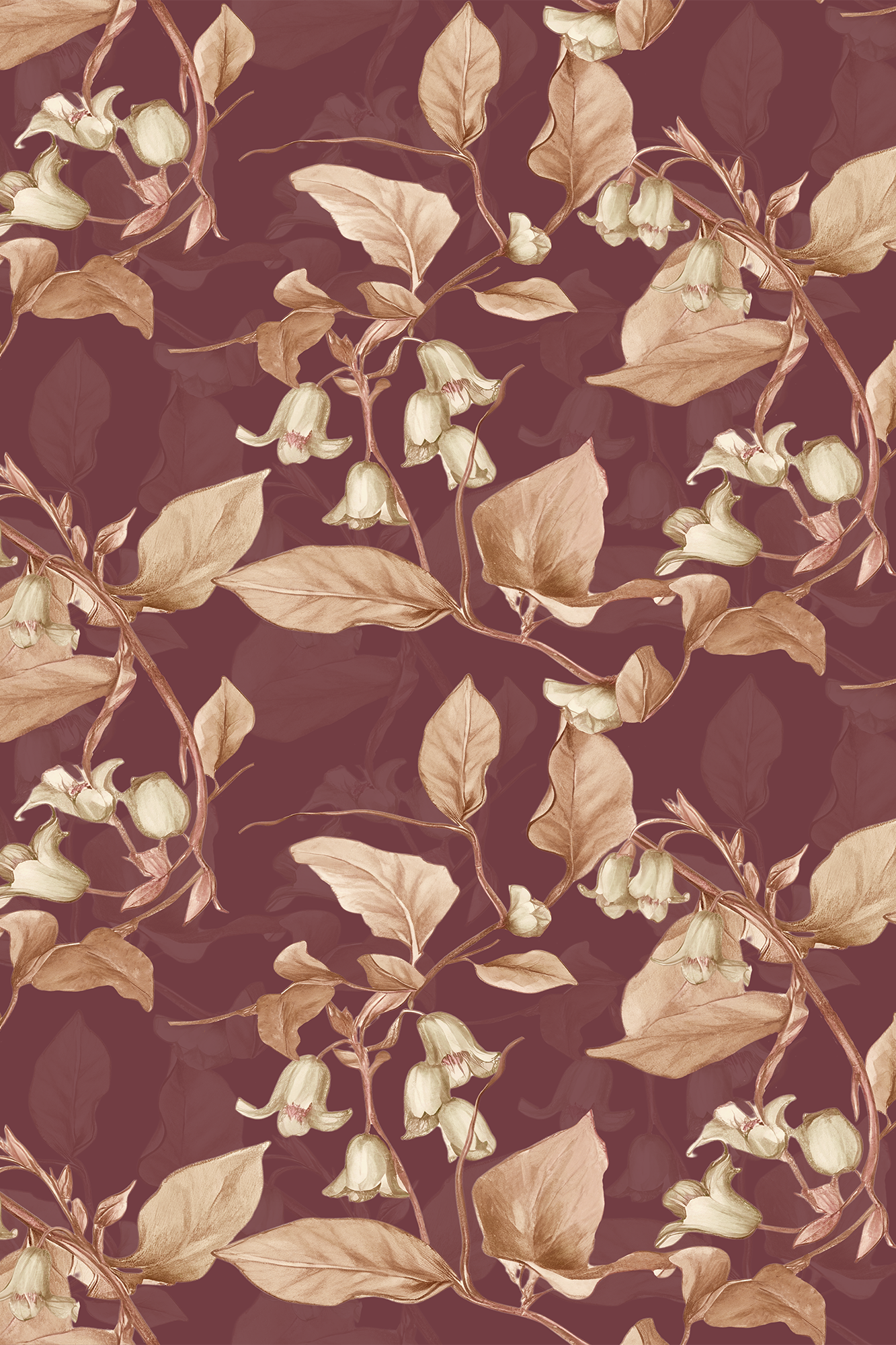 Eleanor Orange and Yellow Bluebell Floral Meadow Wallpaper - Removable Wallpaper (Peel & Stick)