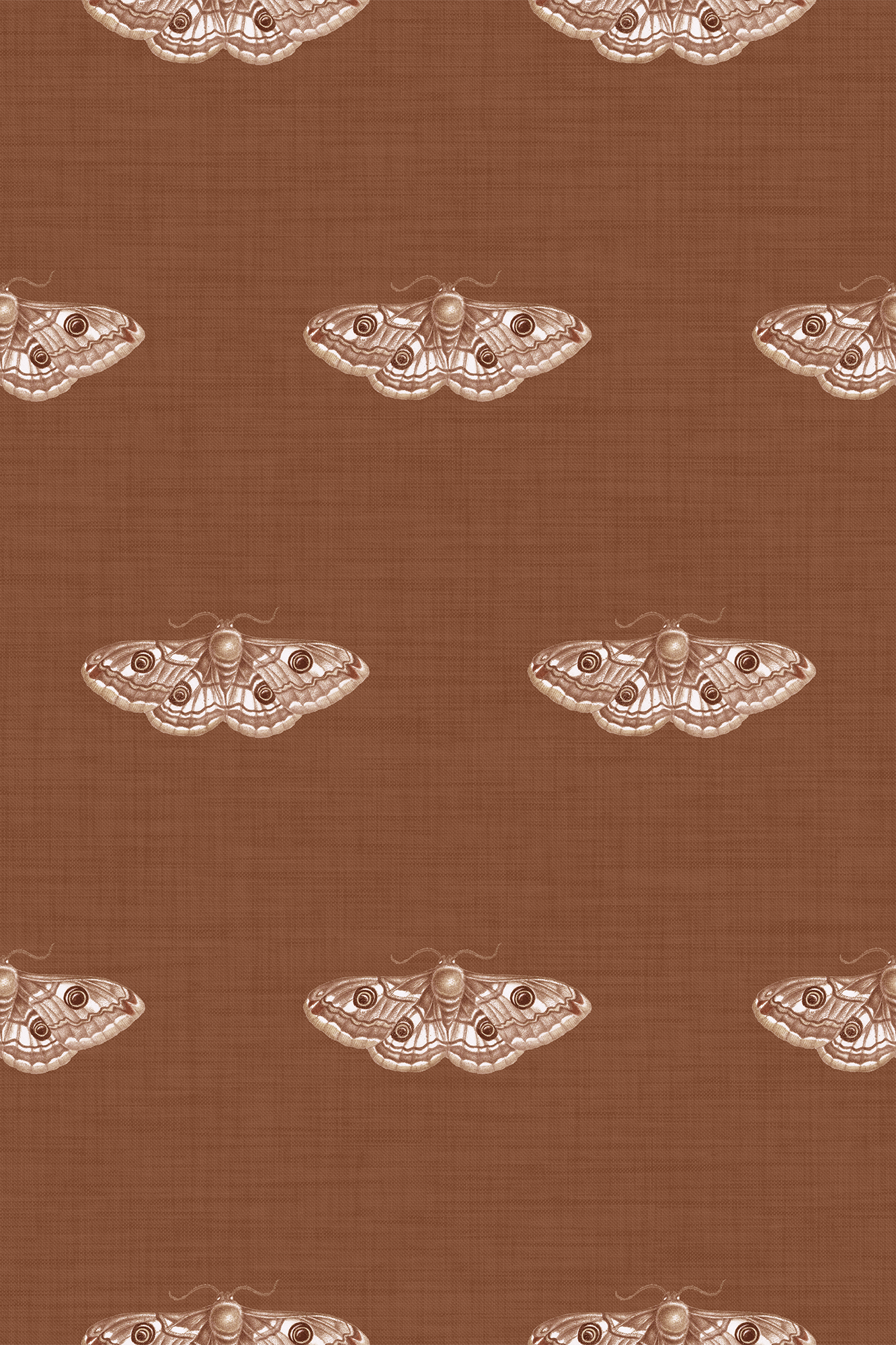 Hector Orange Whimsical Moth Pattern Wallpaper - Removable Wallpaper (Peel & Stick)