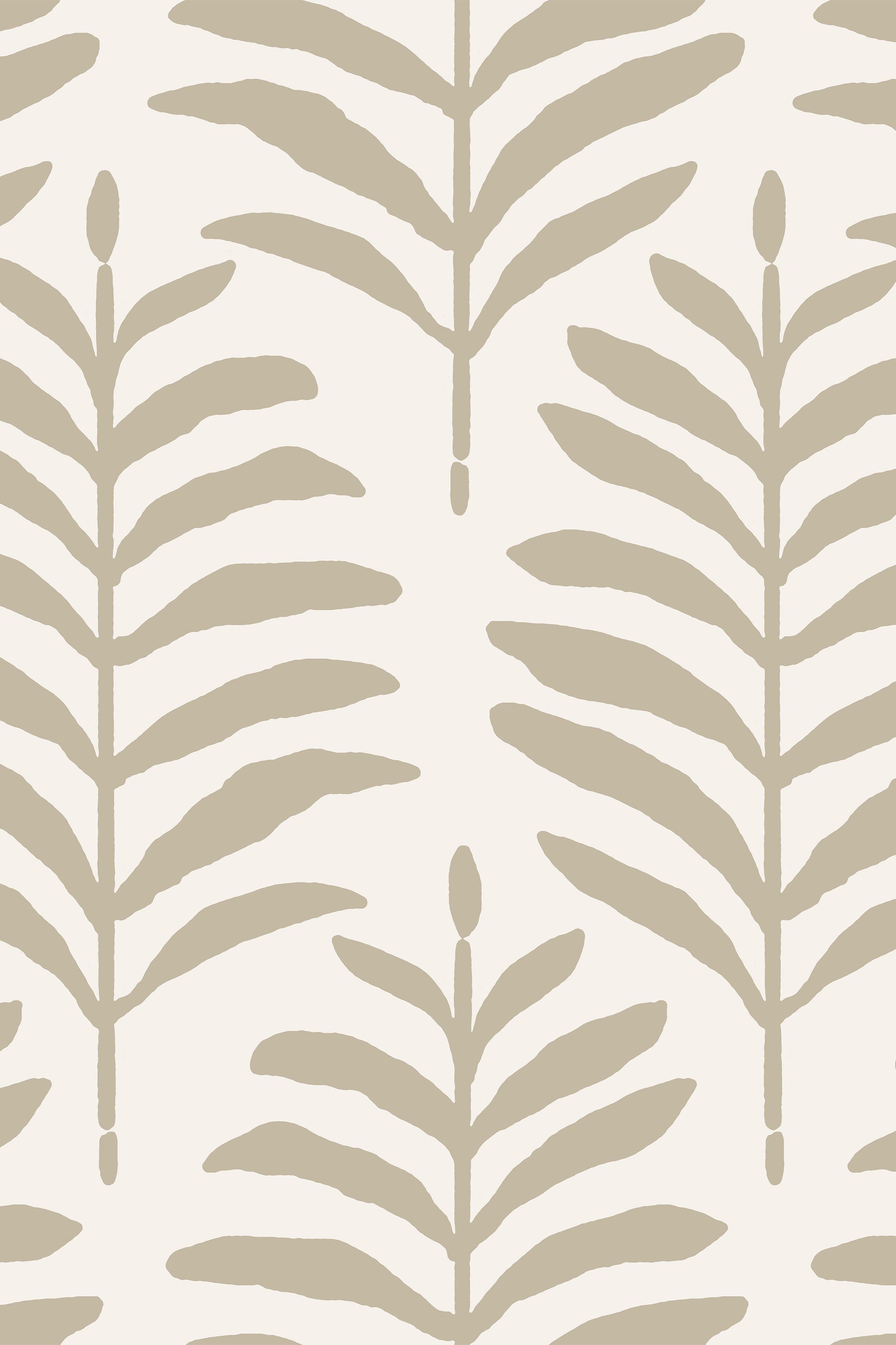 Lady Fern Neutral Fern Botanical Pattern Wallpaper - Removable Wallpaper (Peel & Stick)