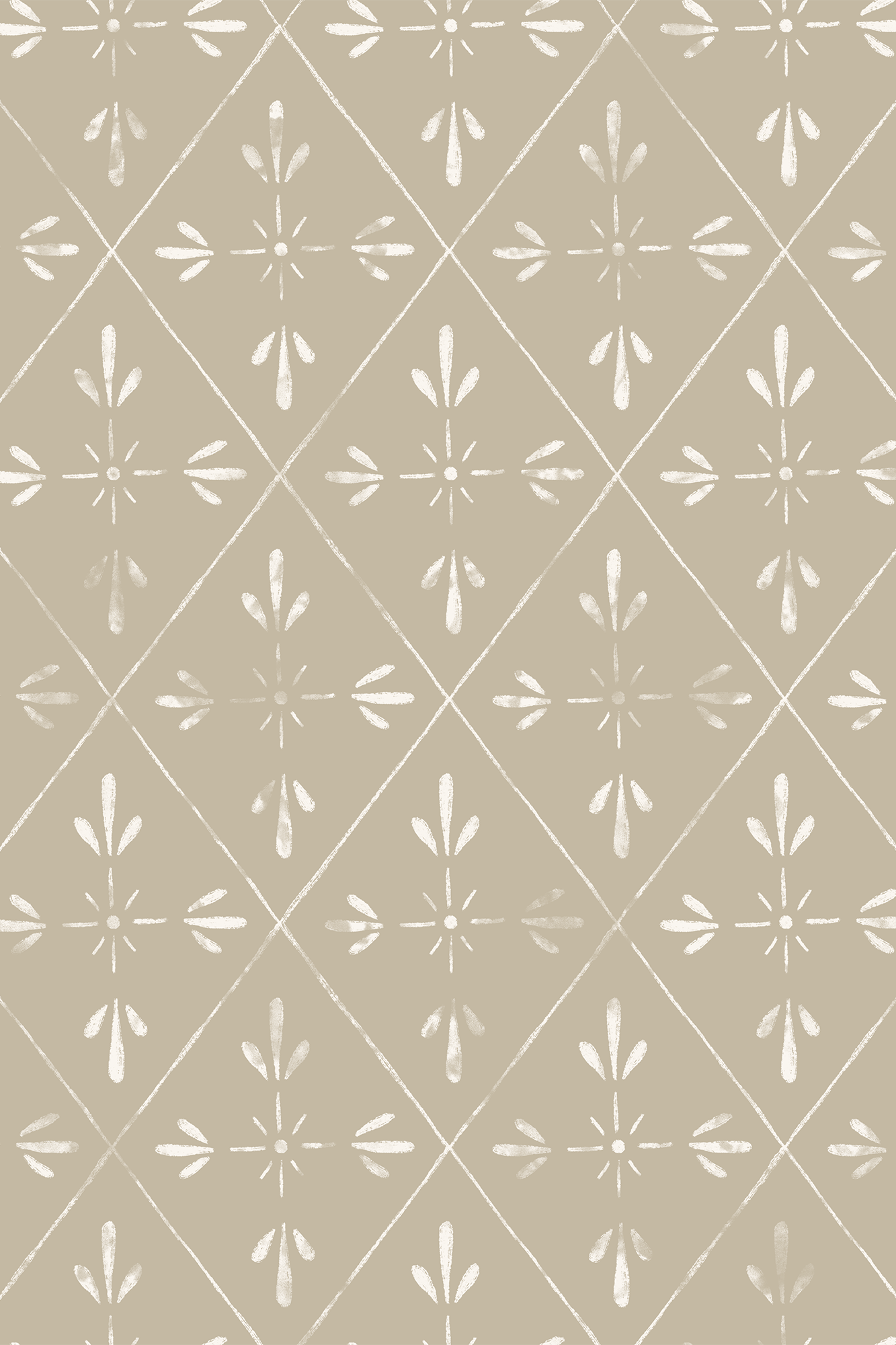 Louisa Beige Timeless Lino Effect Diamond Grid Wallpaper - Removable Wallpaper (Peel & Stick)