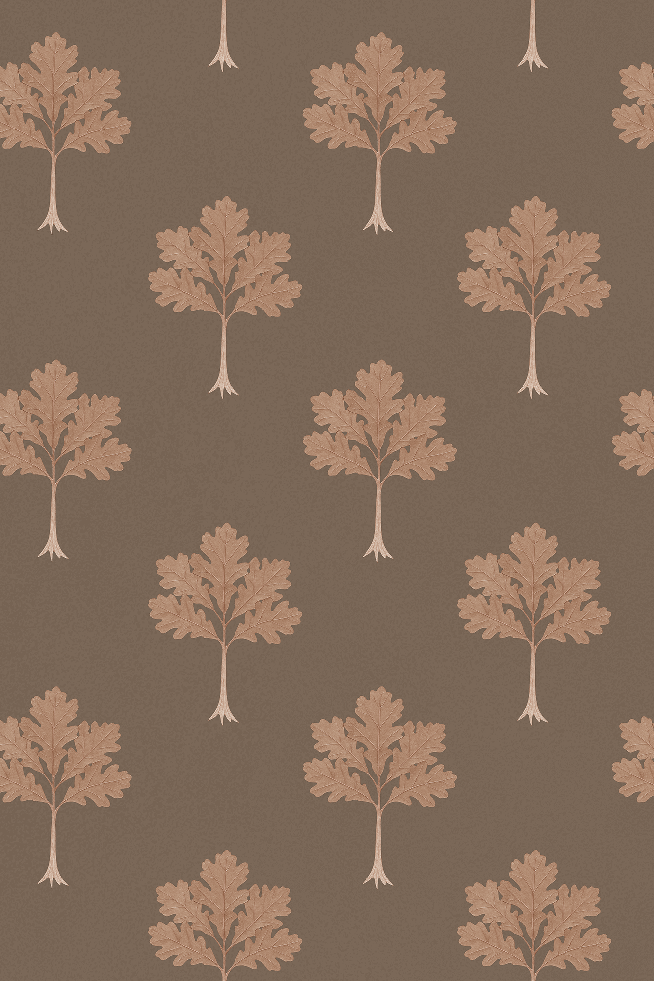 Oakley Orange Elegant Ditsy Oak Tree Leaves Wallpaper - Removable Wallpaper (Peel & Stick)