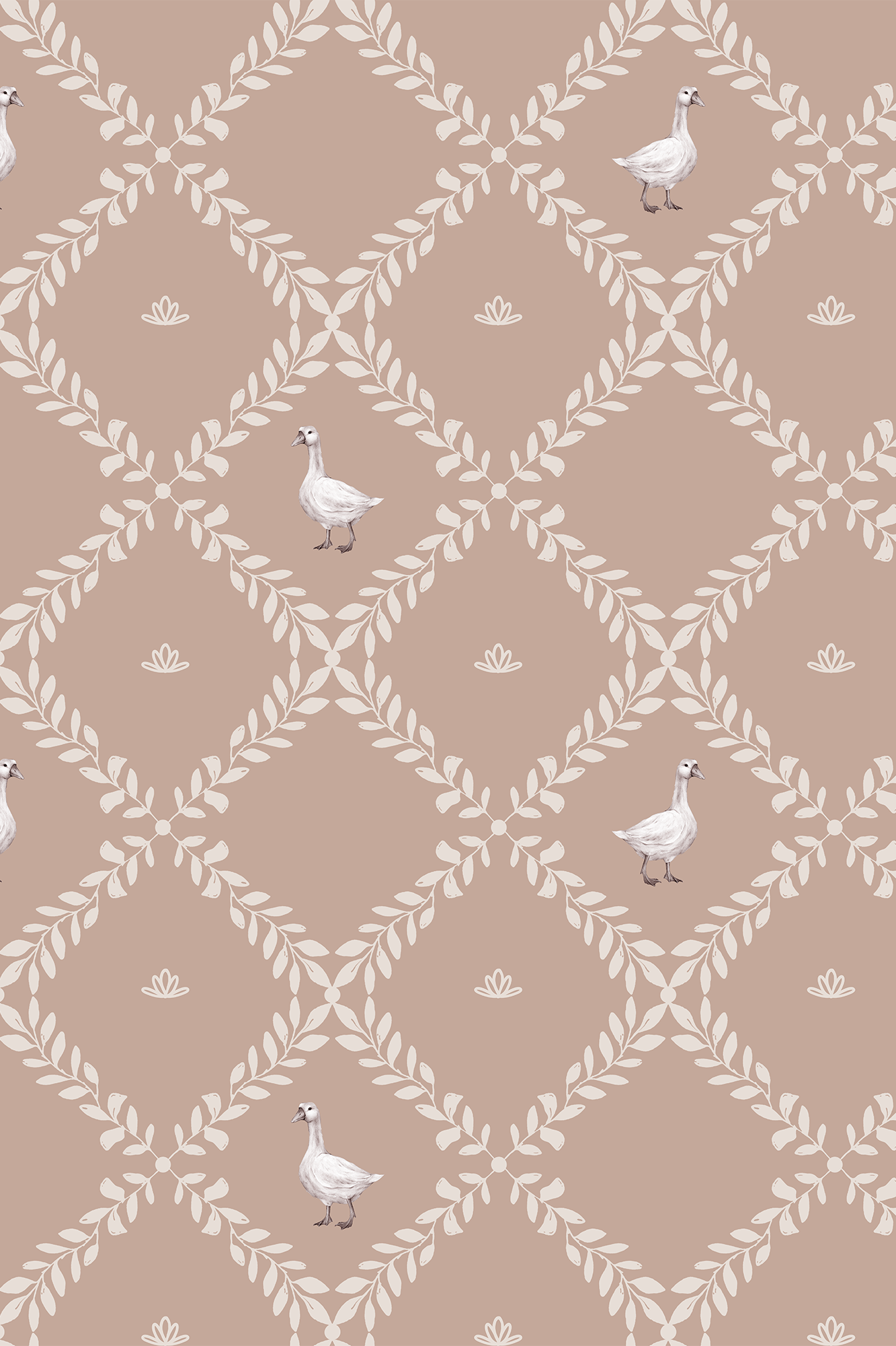 Penelope Posy Farmhouse Vintage Duck Wallpaper - Removable Wallpaper (Peel & Stick)