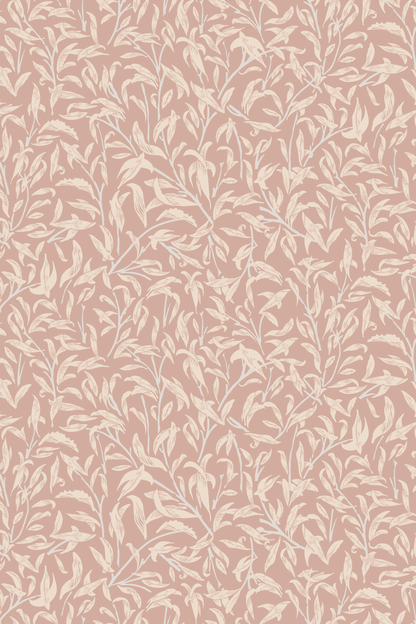 Willow Neutral Brown Willow Foliage Leaf Classic Wallpaper - Removable Wallpaper (Peel & Stick)