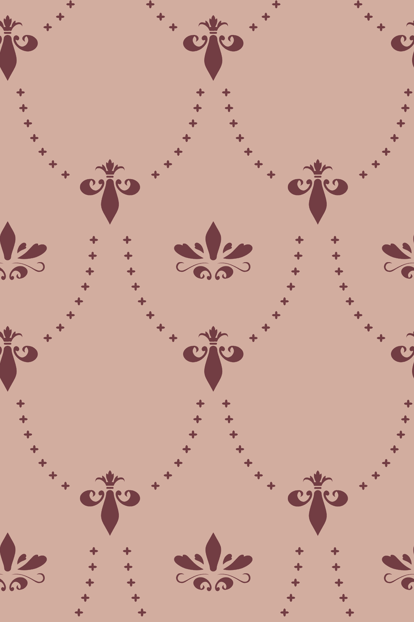 Beatrice Red Old Vintage Classical Wallpaper - Removable Wallpaper (Peel & Stick)