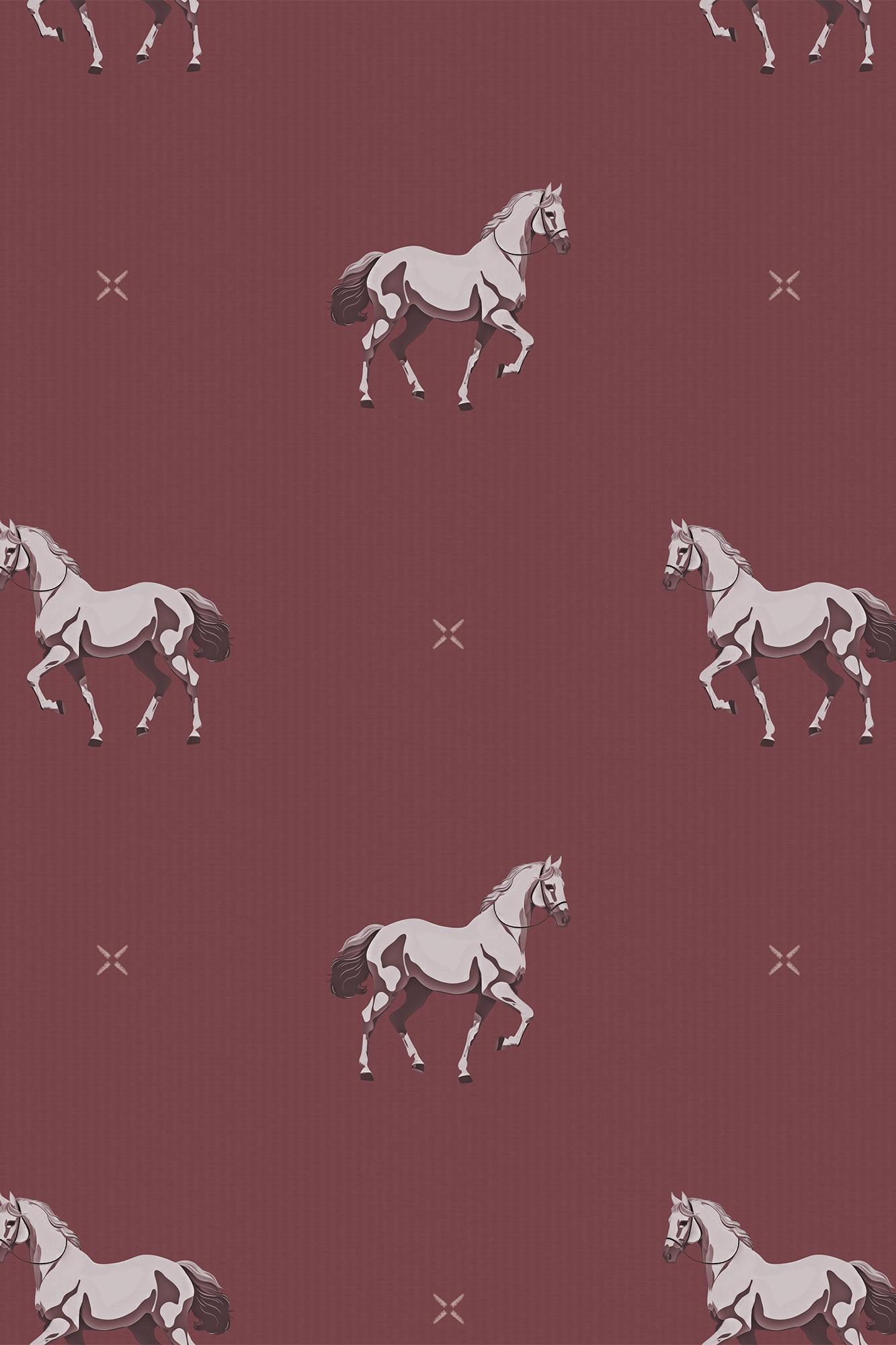 Beau Red Royal Stallion Wallpaper - Removable Wallpaper (Peel & Stick)
