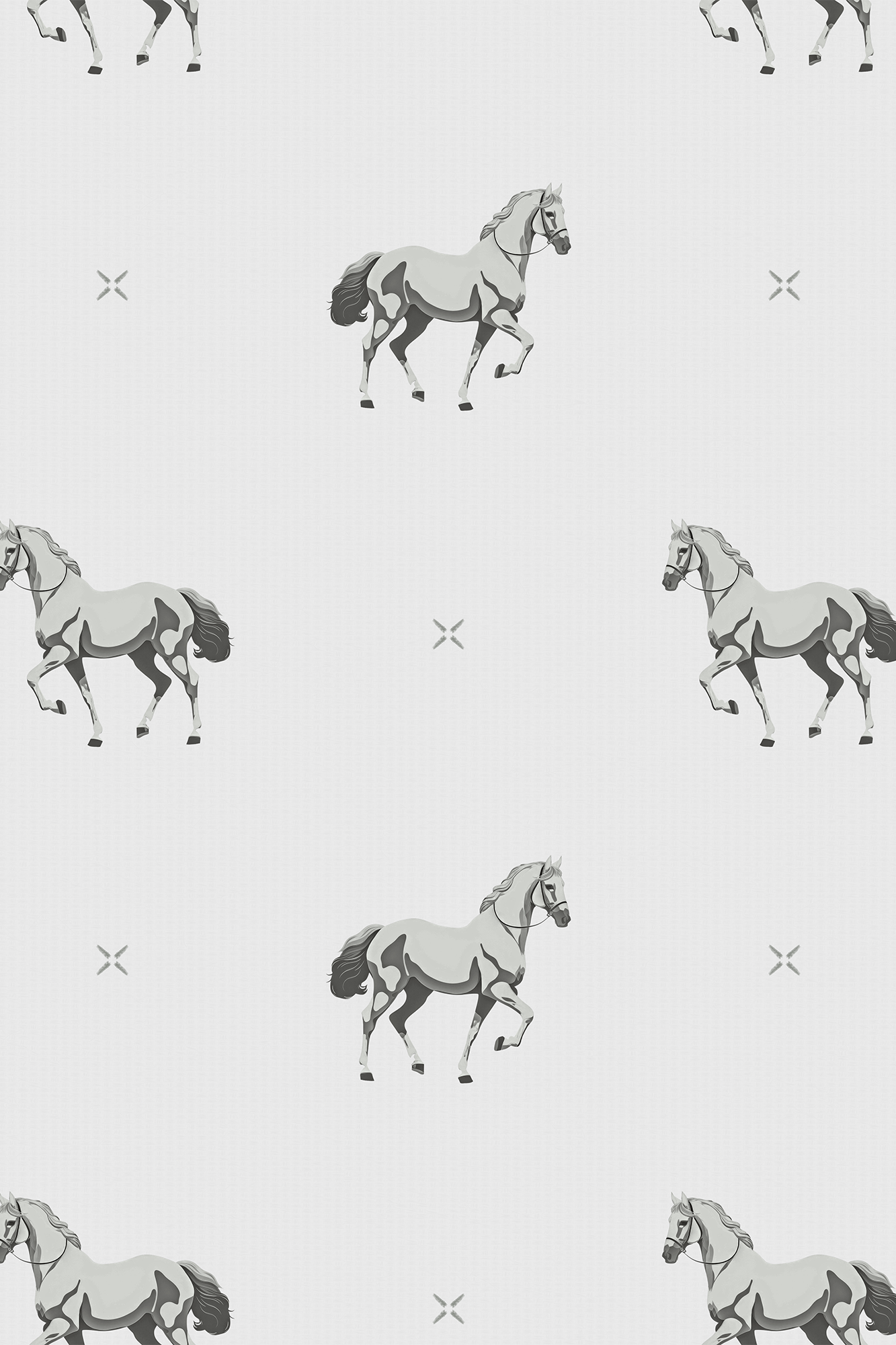 Beau Grey Royal Stallion Wallpaper - Removable Wallpaper (Peel & Stick)