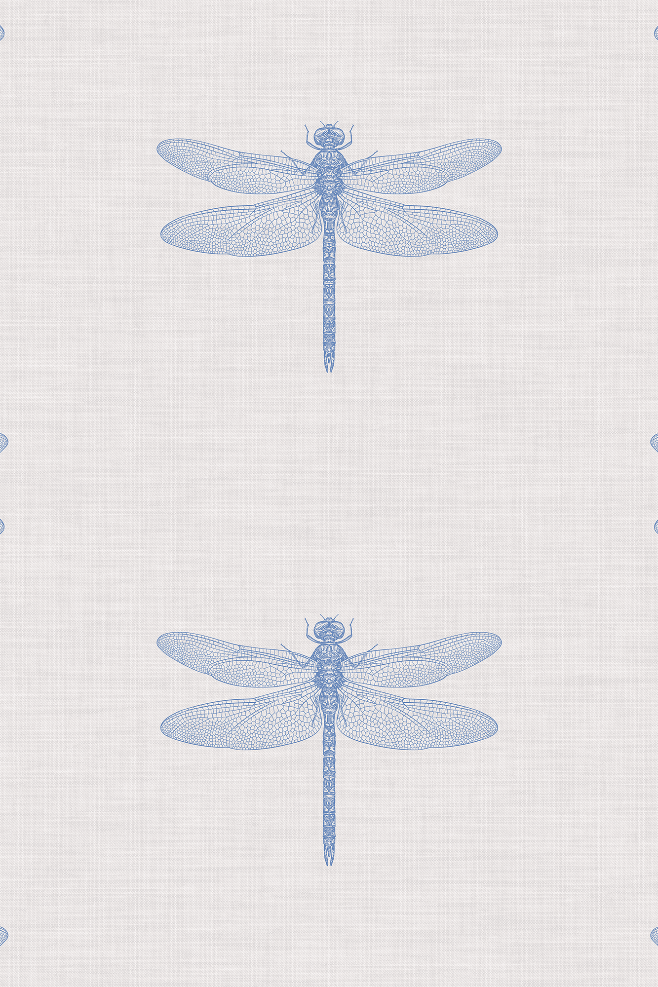 Bentley Blue Textured Dragonfly Wallpaper - Traditional Wallpaper (Paste-the-Wall)