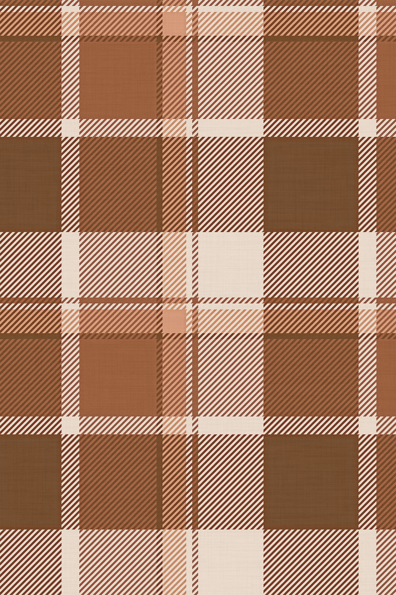 Burton Orange Heritage Checked Wallpaper - Removable Wallpaper (Peel & Stick)