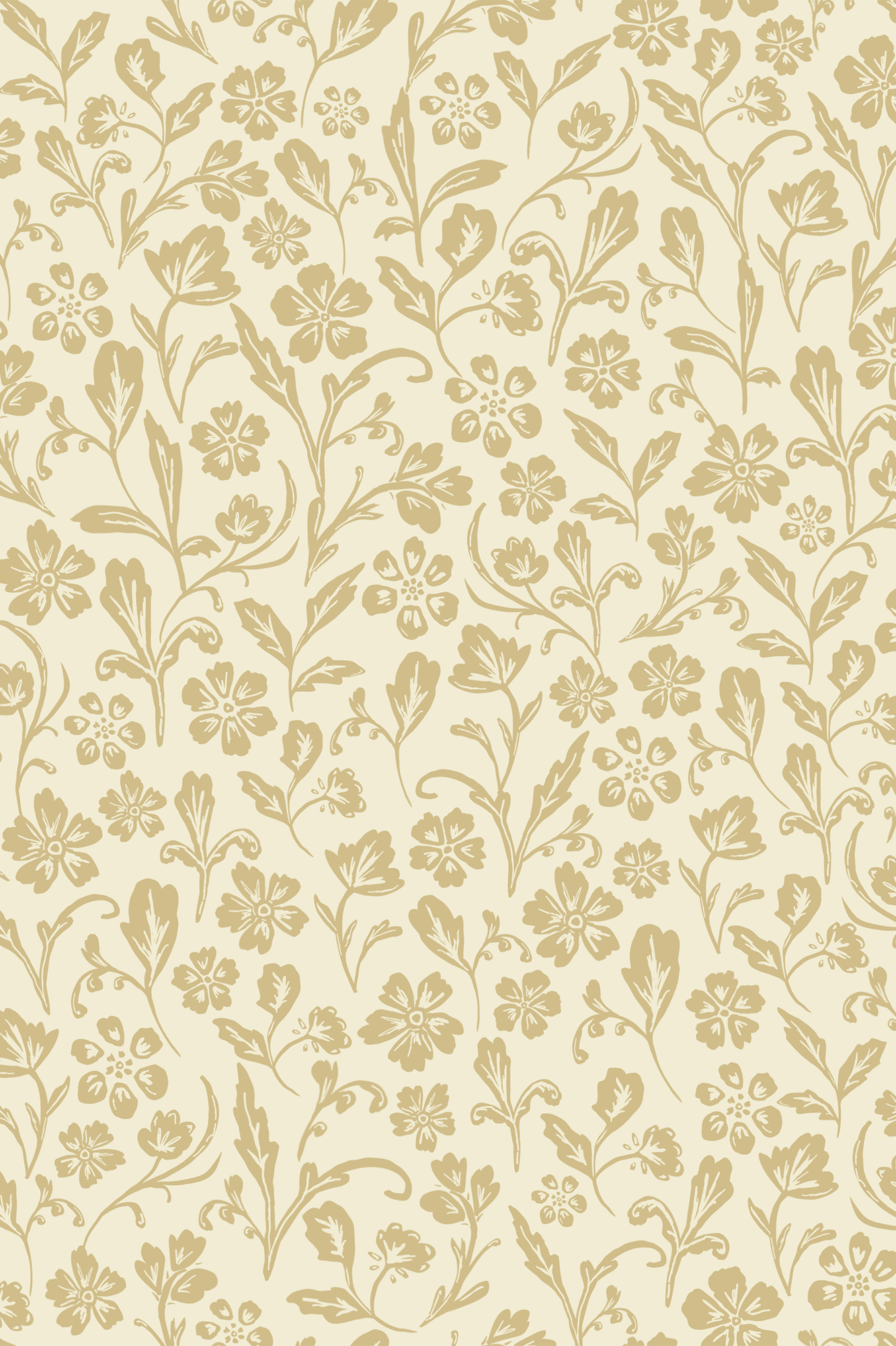 Cecilia Yellow Mini Floral Wallpaper - Removable Wallpaper (Peel & Stick)