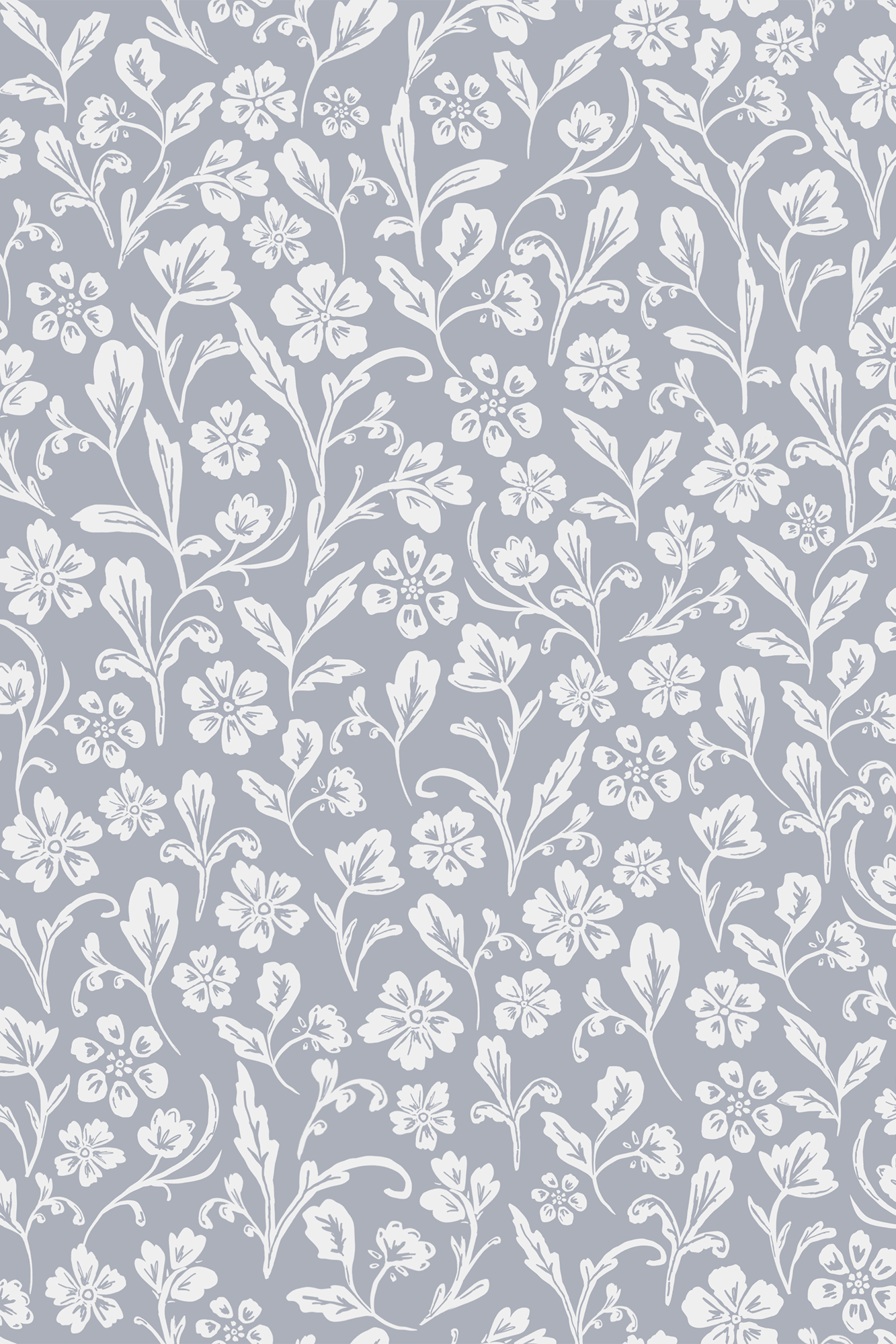 Cecilia White Mini Floral Wallpaper - Removable Wallpaper (Peel & Stick)