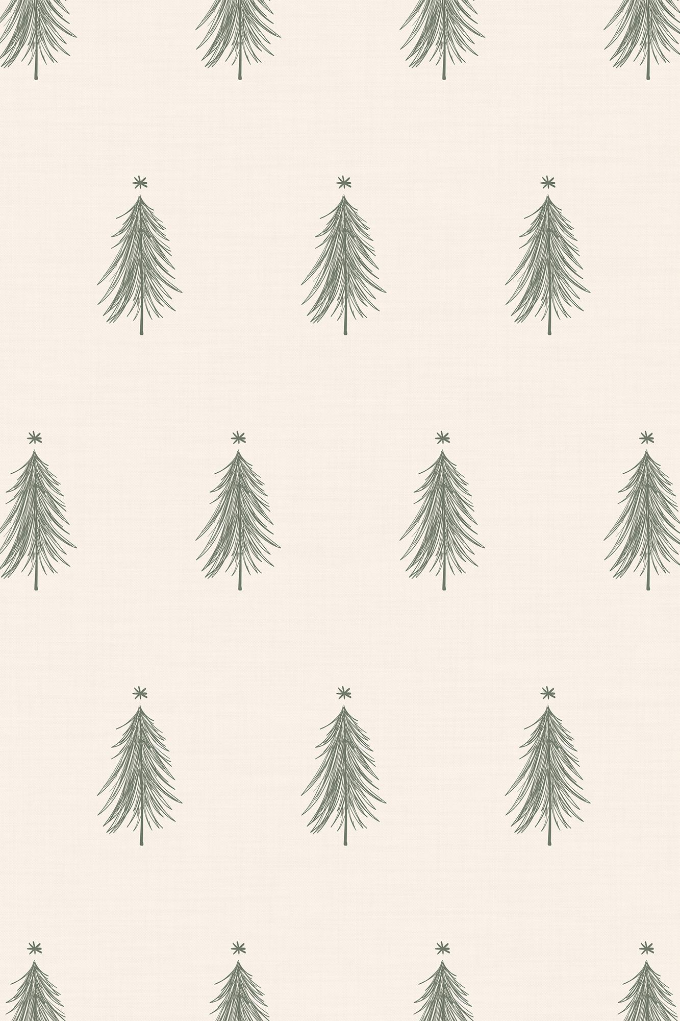 Cedar Green and Beige Forest Pine Branches Wallpaper - Removable Wallpaper (Peel & Stick)