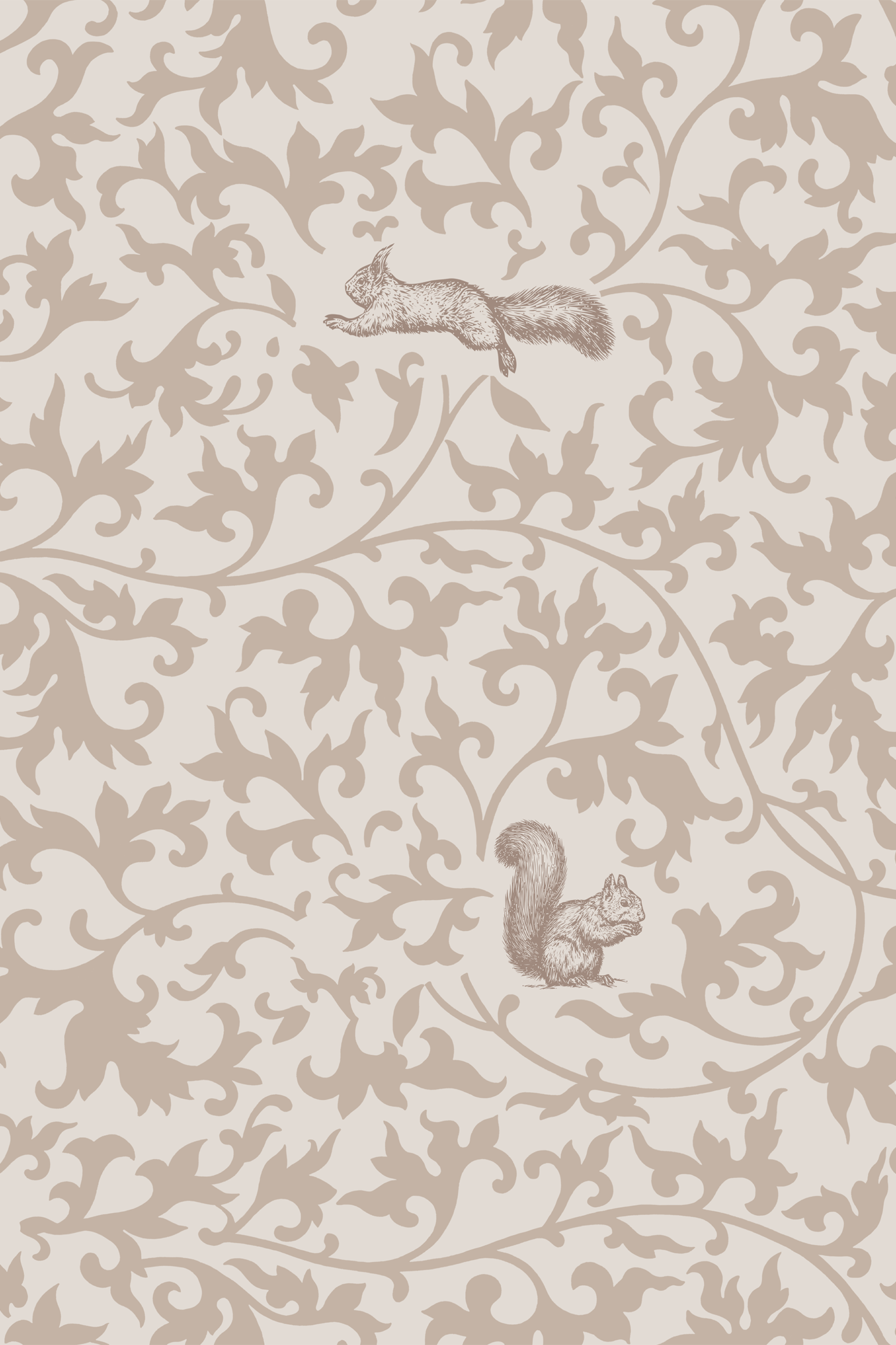 Charles Tuscany Vintage Squirrel Trail Wallpaper - Removable Wallpaper (Peel & Stick)