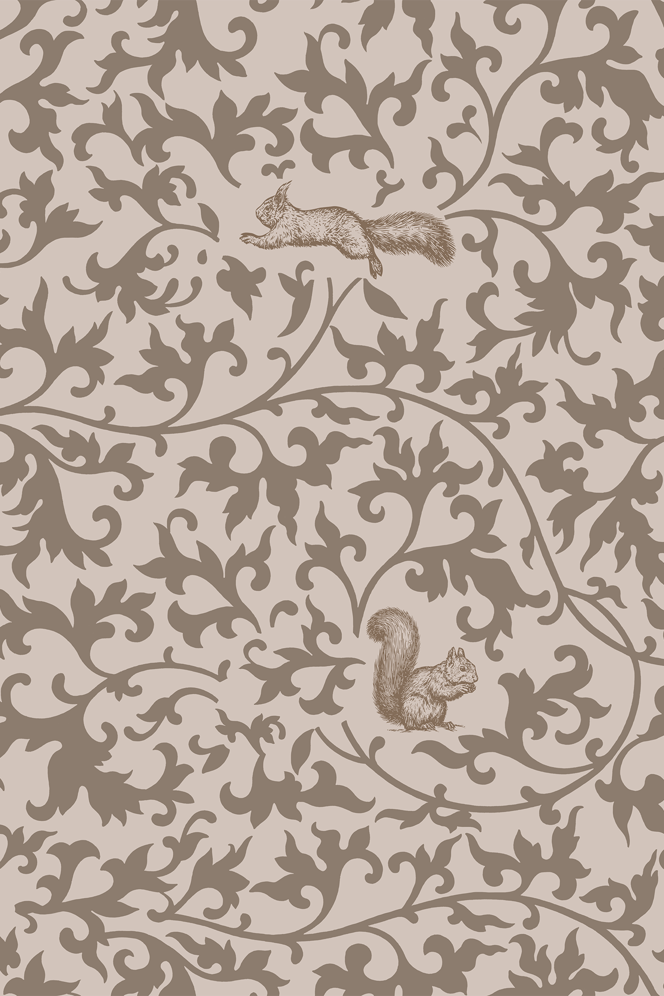 Charles Brown Vintage Squirrel Trail Wallpaper - Removable Wallpaper (Peel & Stick)