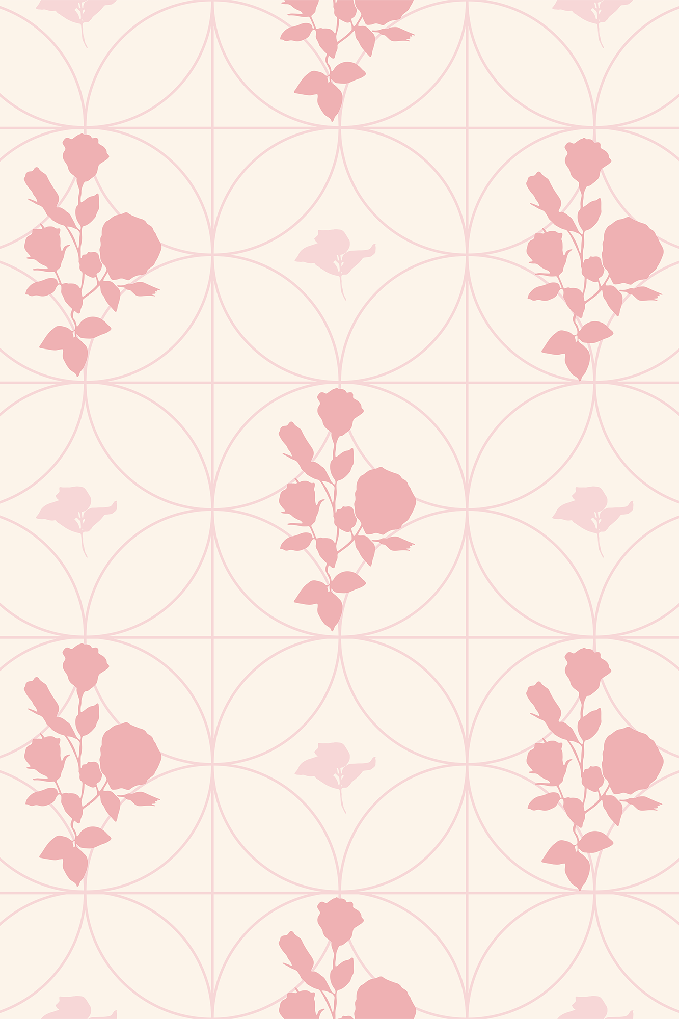Daphne Pink Romantic Cut Out Blossoms Wallpaper - Traditional Wallpaper (Paste-the-Wall)