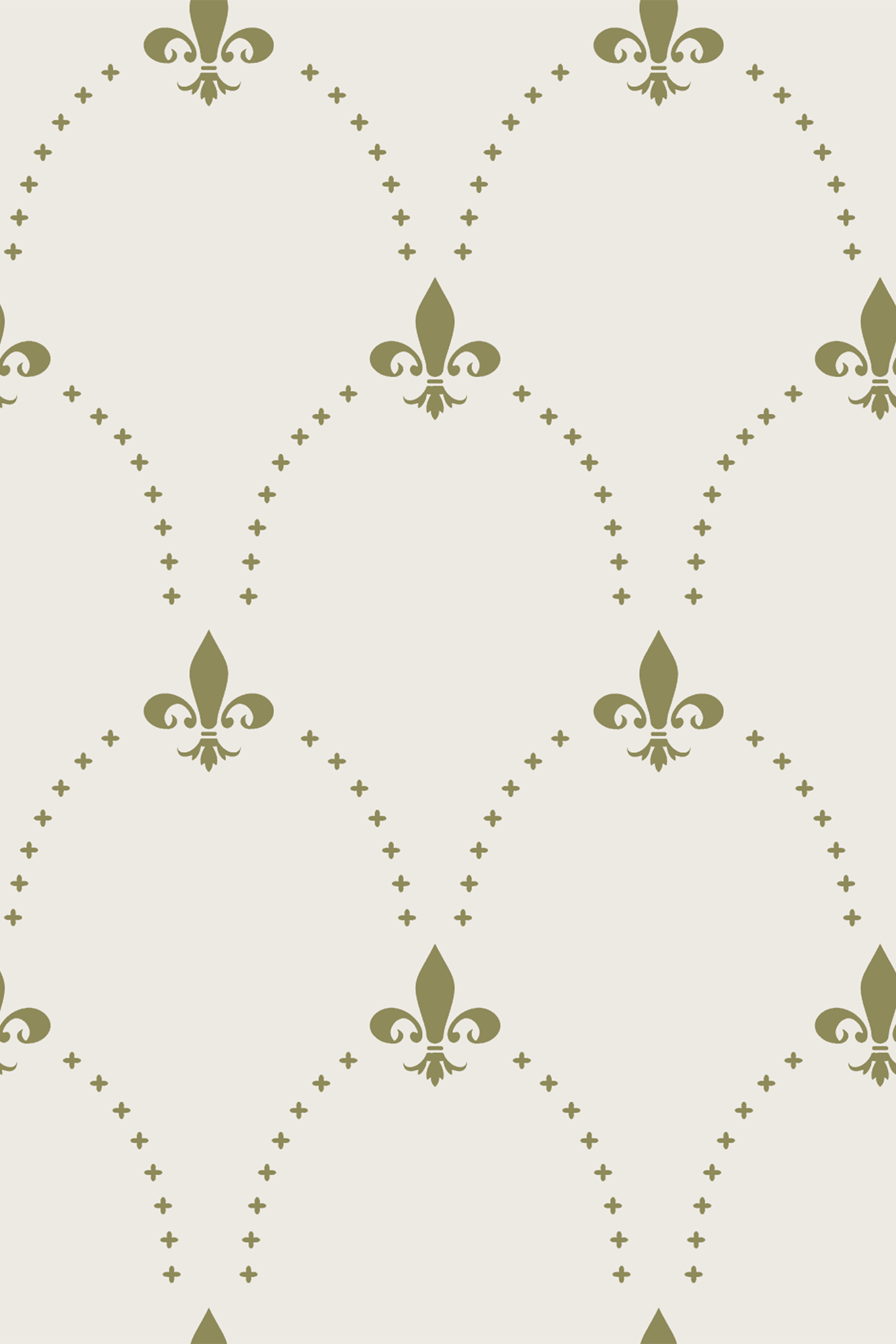 Darcy Olive Green Fleur De Lys Vintage Wallpaper - Removable Wallpaper (Peel & Stick)