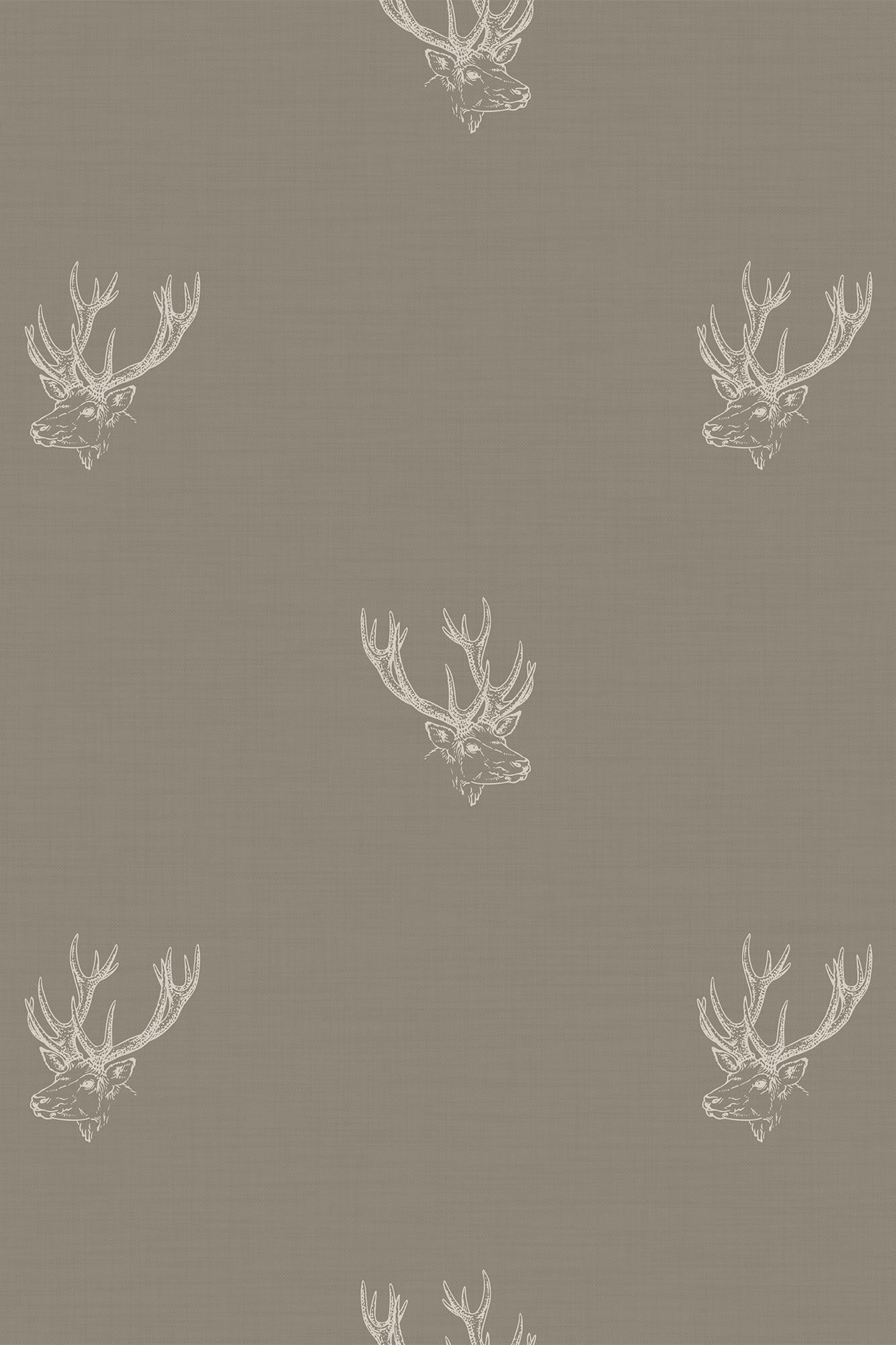 Darla Cream Textured Stag Head Wallpaper - Removable Wallpaper (Peel & Stick)