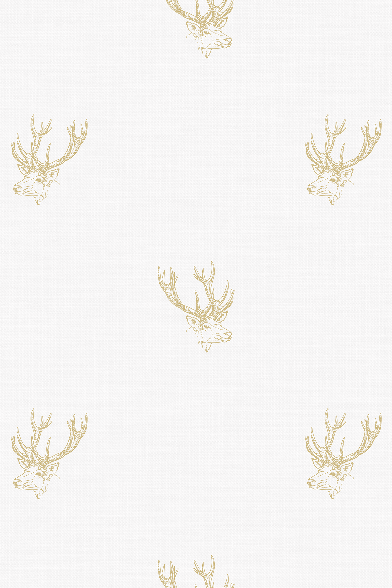 Darla Yellow Textured Stag Head Wallpaper - Removable Wallpaper (Peel & Stick)