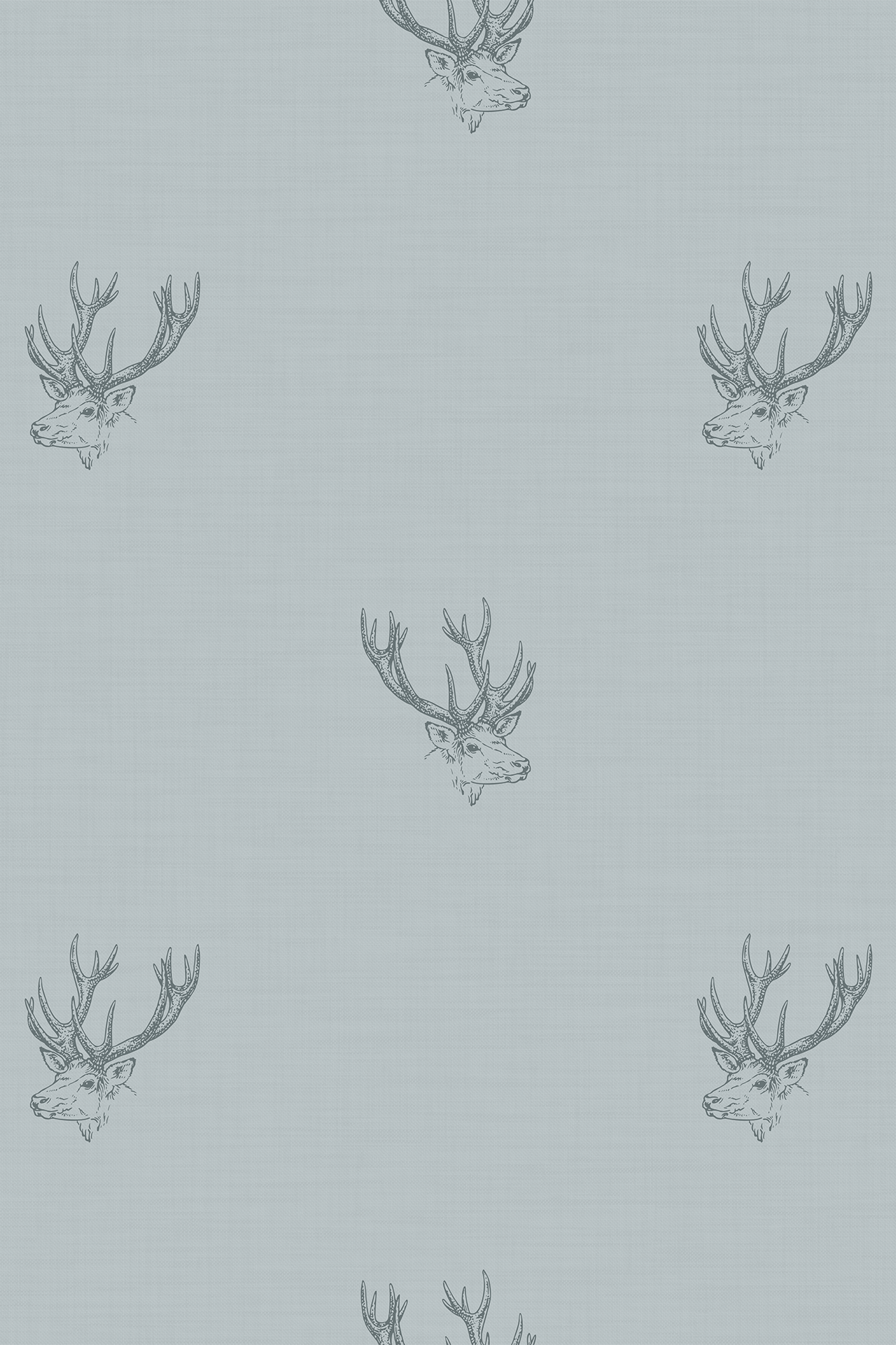 Darla Blue Textured Stag Head Wallpaper - Removable Wallpaper (Peel & Stick)