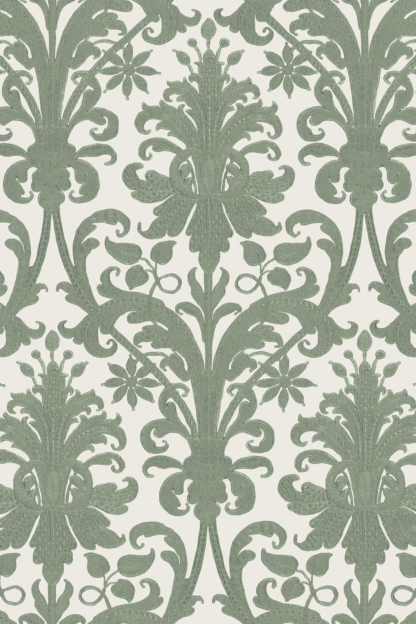 Diana Green Tapestry Effect Royal Damask Wallpaper - Traditional Wallpaper (Paste-the-Wall)