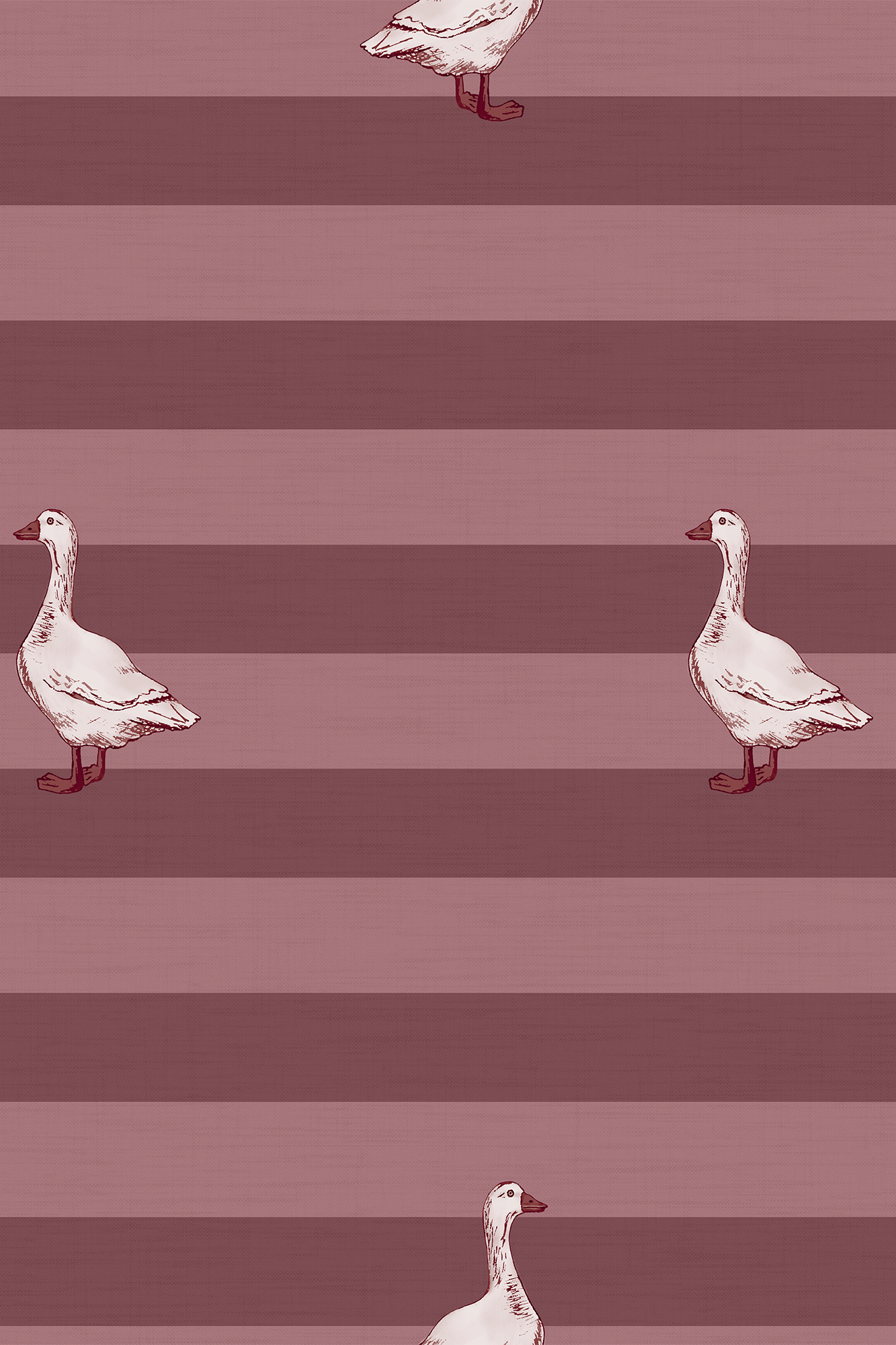 Edward Pink Textured Horizontal Striped Geese Wallpaper - Removable Wallpaper (Peel & Stick)