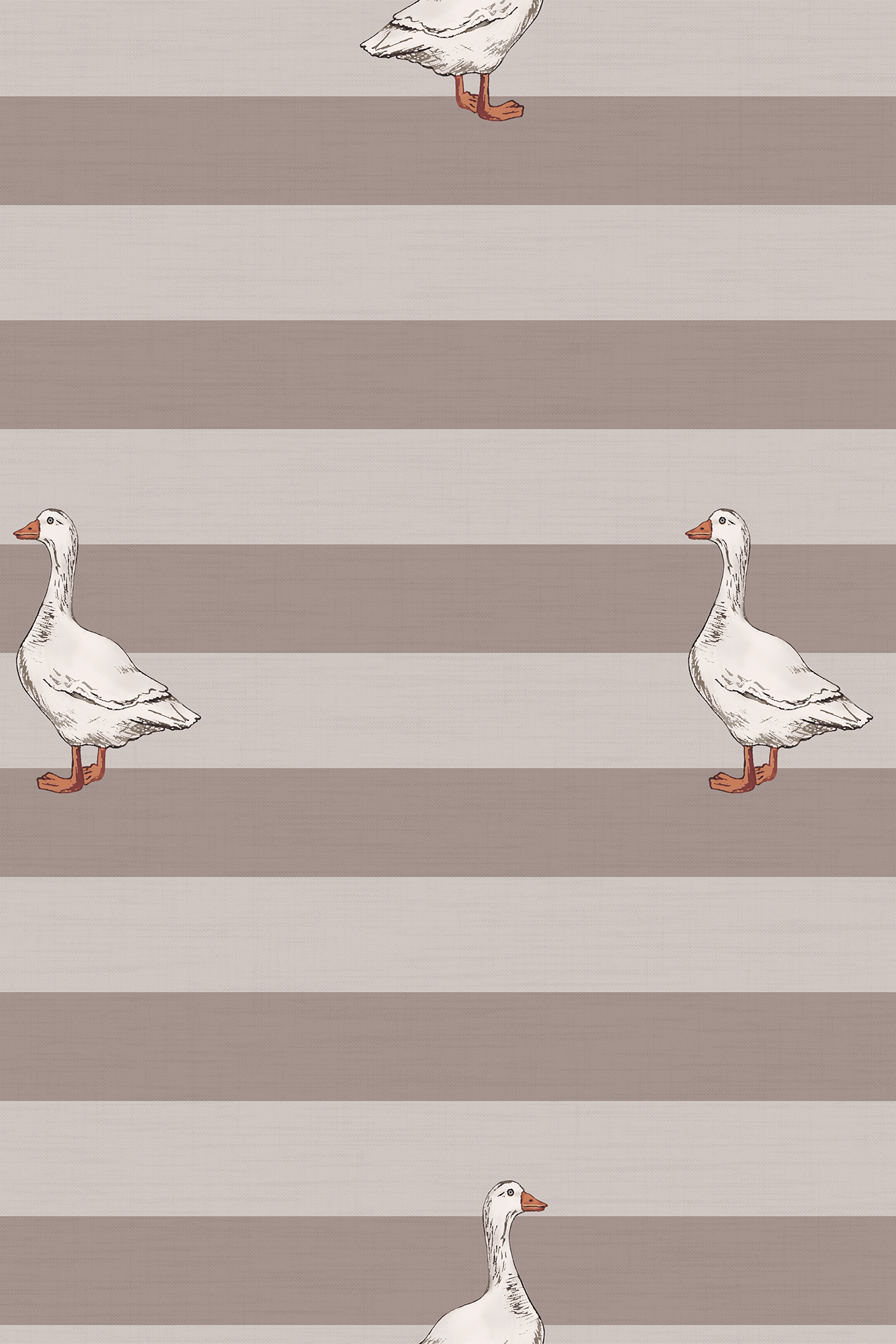 Edward Beige Textured Horizontal Striped Geese Wallpaper - Removable Wallpaper (Peel & Stick)