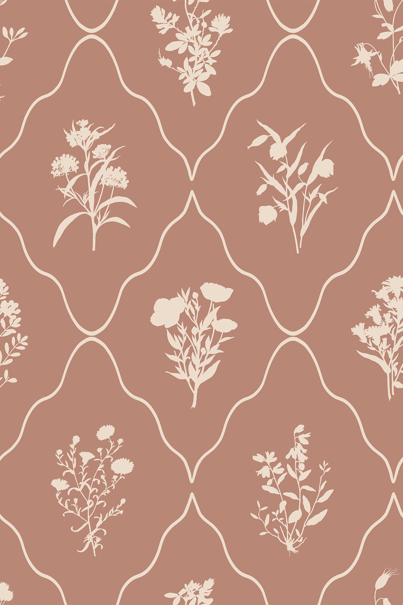 Eloise Cream Classic Botanical Trellis Wallpaper - Removable Wallpaper (Peel & Stick)