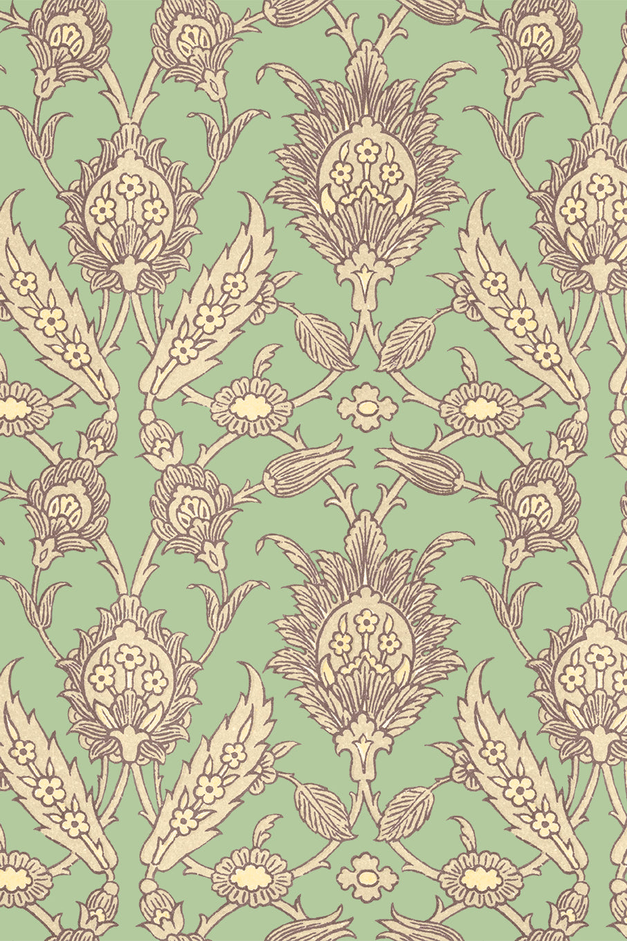 Emile Yellow and Beige Damask Wallpaper - Removable Wallpaper (Peel & Stick)