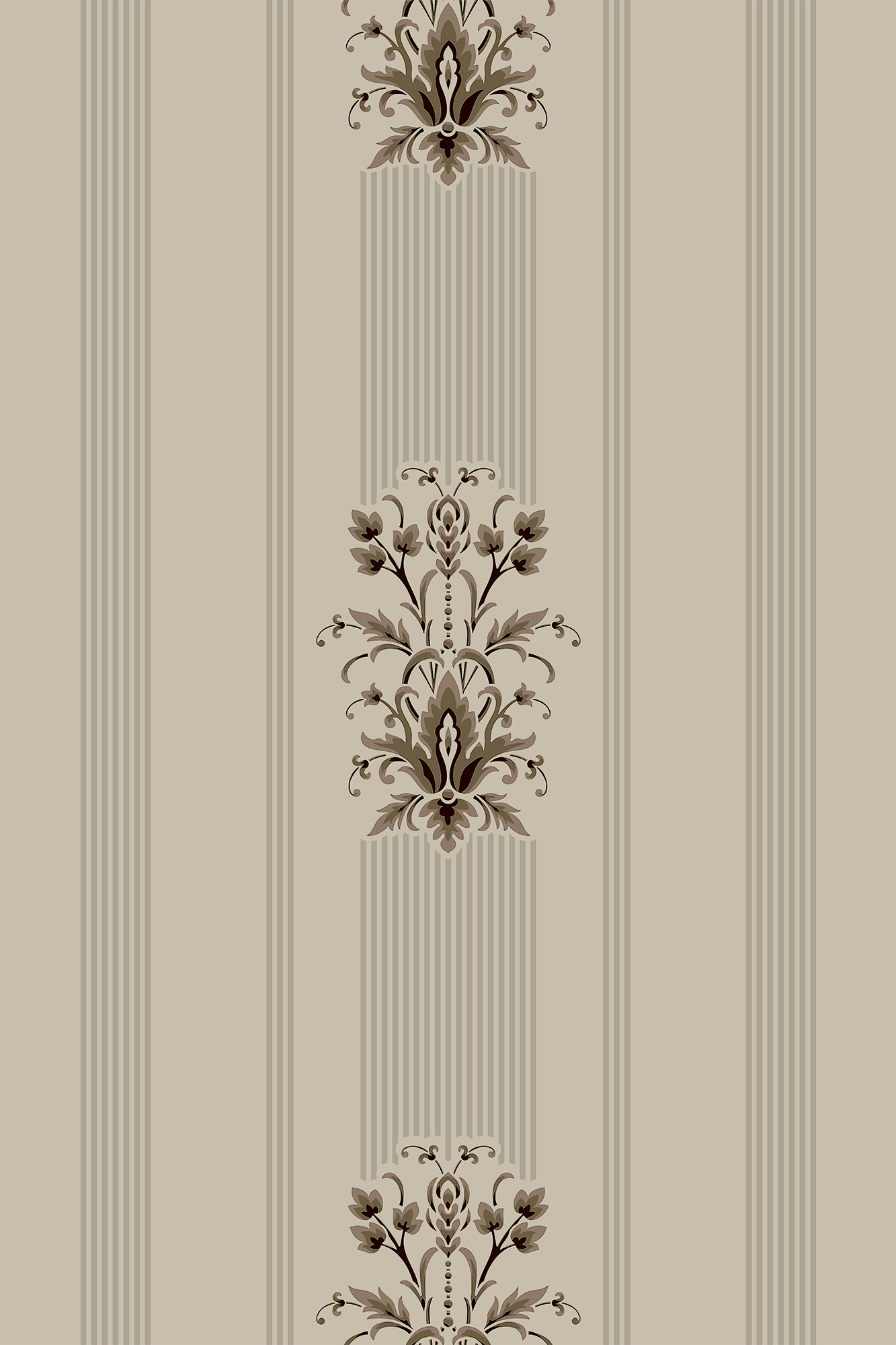 Eugenie Green Vintage Floral Striped Damask Wallpaper - Removable Wallpaper (Peel & Stick)