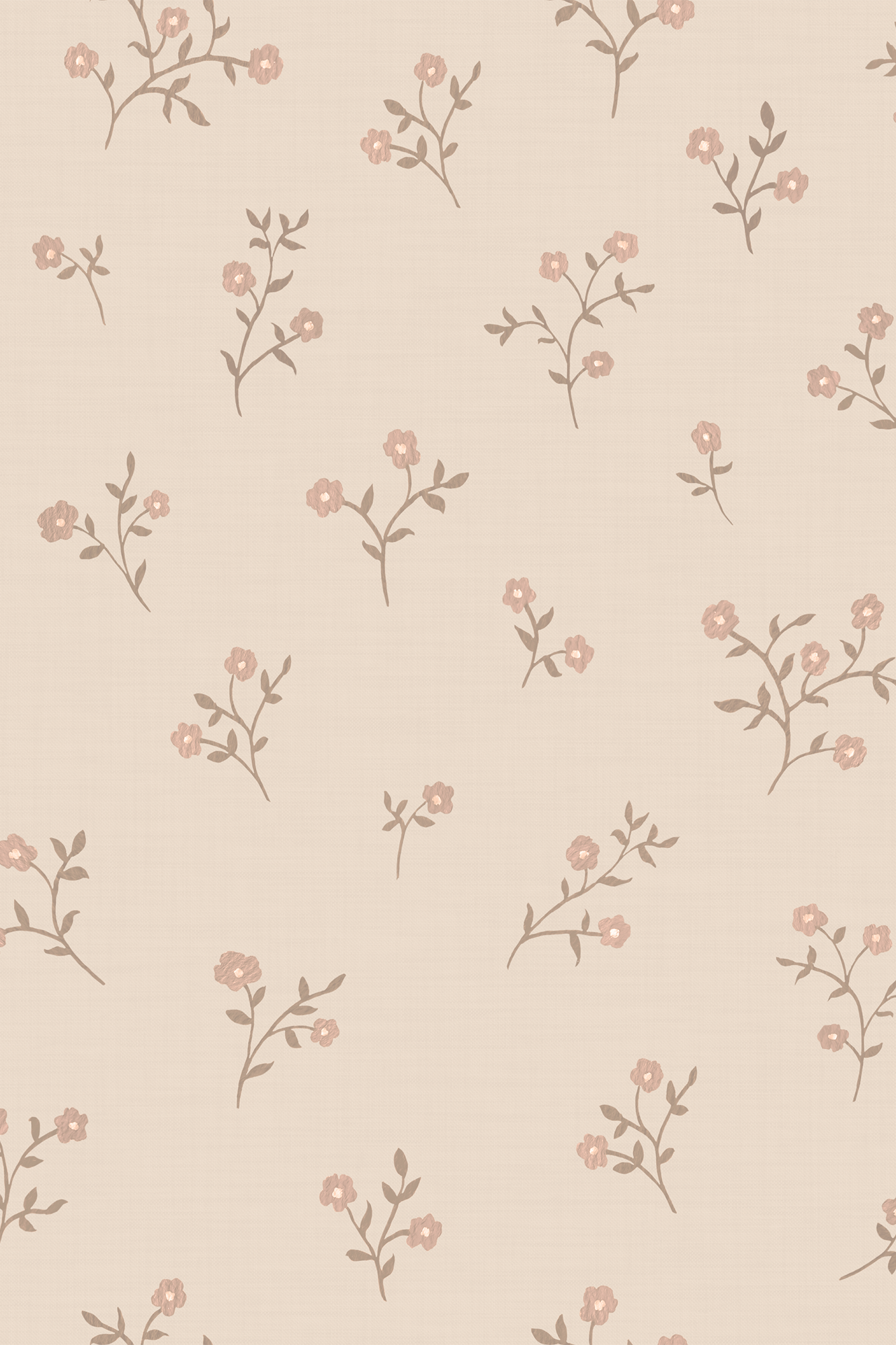Flora Pink Ditsy Sprig Wallpaper - Removable Wallpaper (Peel & Stick)