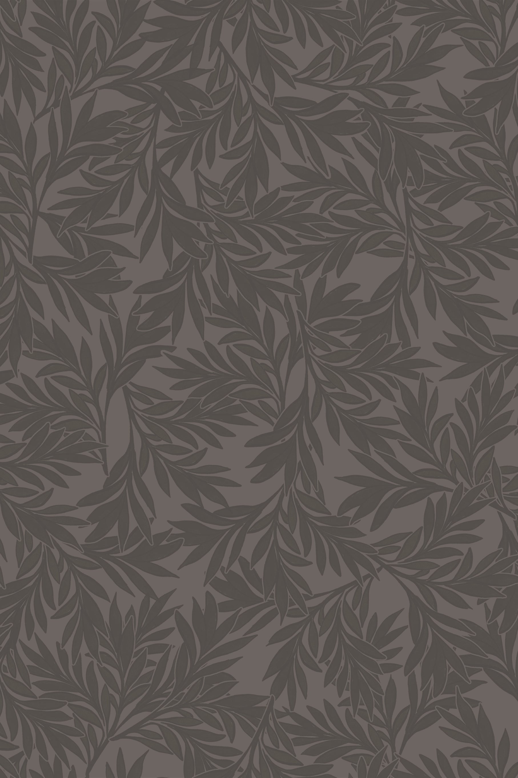 Fronde Barista Brown and Elephant Foliage Wallpaper - Removable Wallpaper (Peel & Stick)