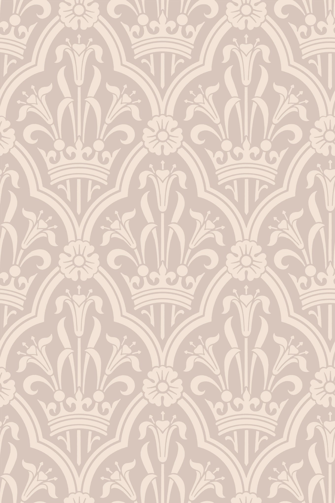 Georgina Beige Regal Crowns Wallpaper - Removable Wallpaper (Peel & Stick)
