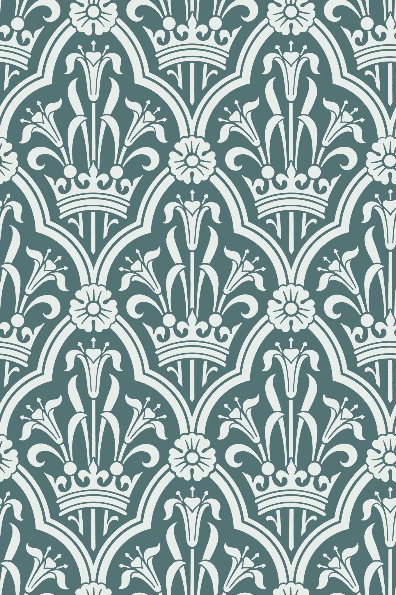 Georgina Light Regal Crowns Wallpaper - Traditional Wallpaper (Paste-the-Wall)