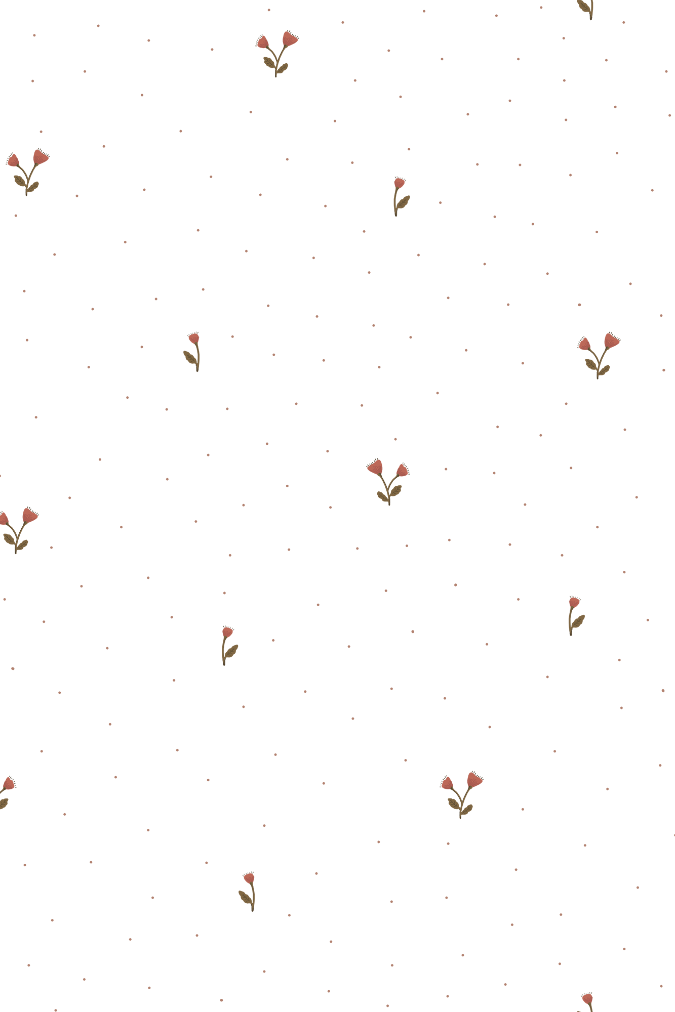 Grace Red and Green Mini Florals and Polka Dot Wallpaper - Removable Wallpaper (Peel & Stick)