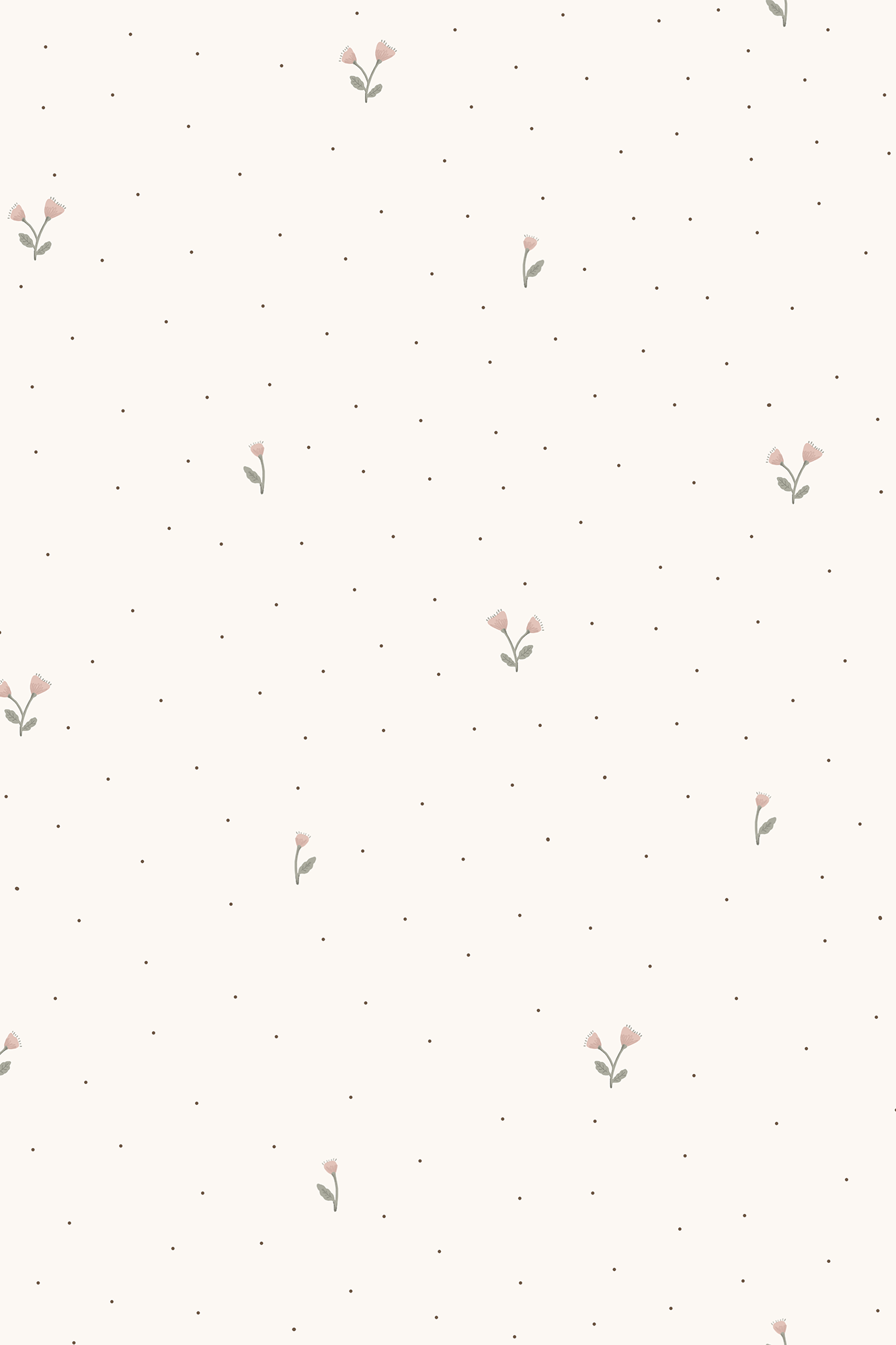 Grace Pink and Green Mini Florals and Polka Dot Wallpaper - Removable Wallpaper (Peel & Stick)