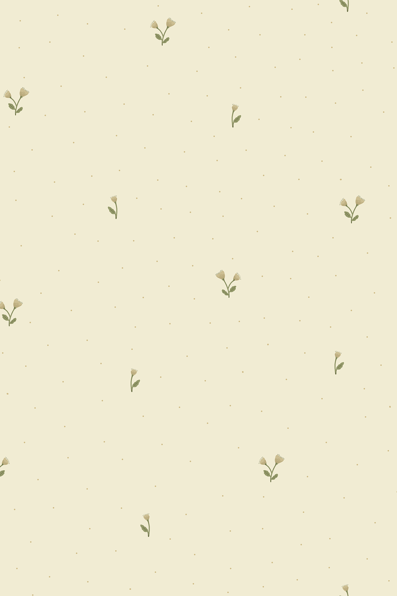 Grace Yellow and Green Mini Florals and Polka Dot Wallpaper - Removable Wallpaper (Peel & Stick)