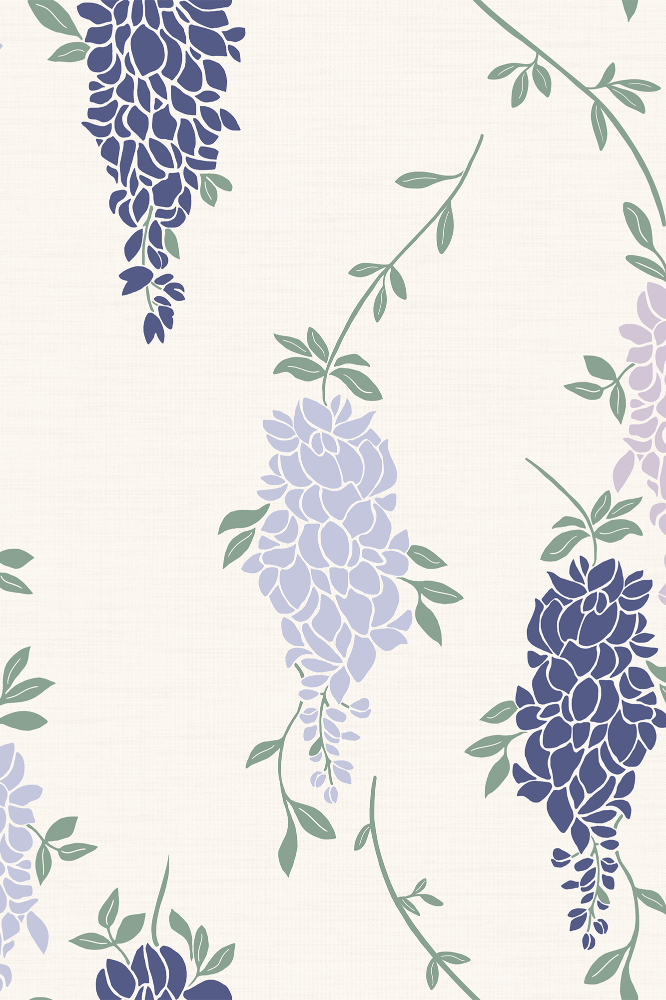 Jade Lilac and Green Romantic Wisteria Trails Wallpaper - Removable Wallpaper (Peel & Stick)