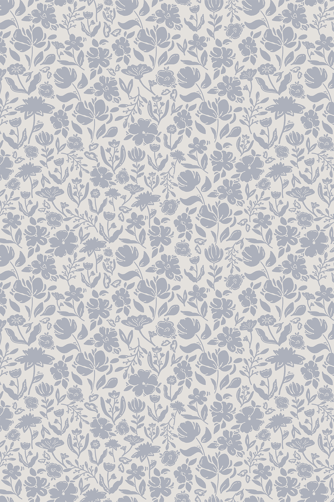 Lottie Misty Blue Mini Ditsy Peonies Wallpaper - Removable Wallpaper (Peel & Stick)