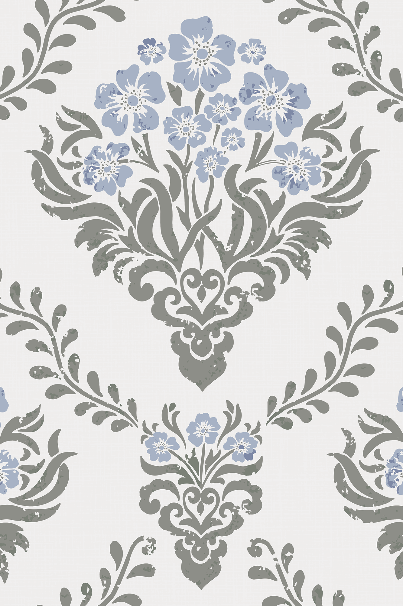 Maisie Blue Vintage Pastel Floral Wallpaper - Removable Wallpaper (Peel & Stick)