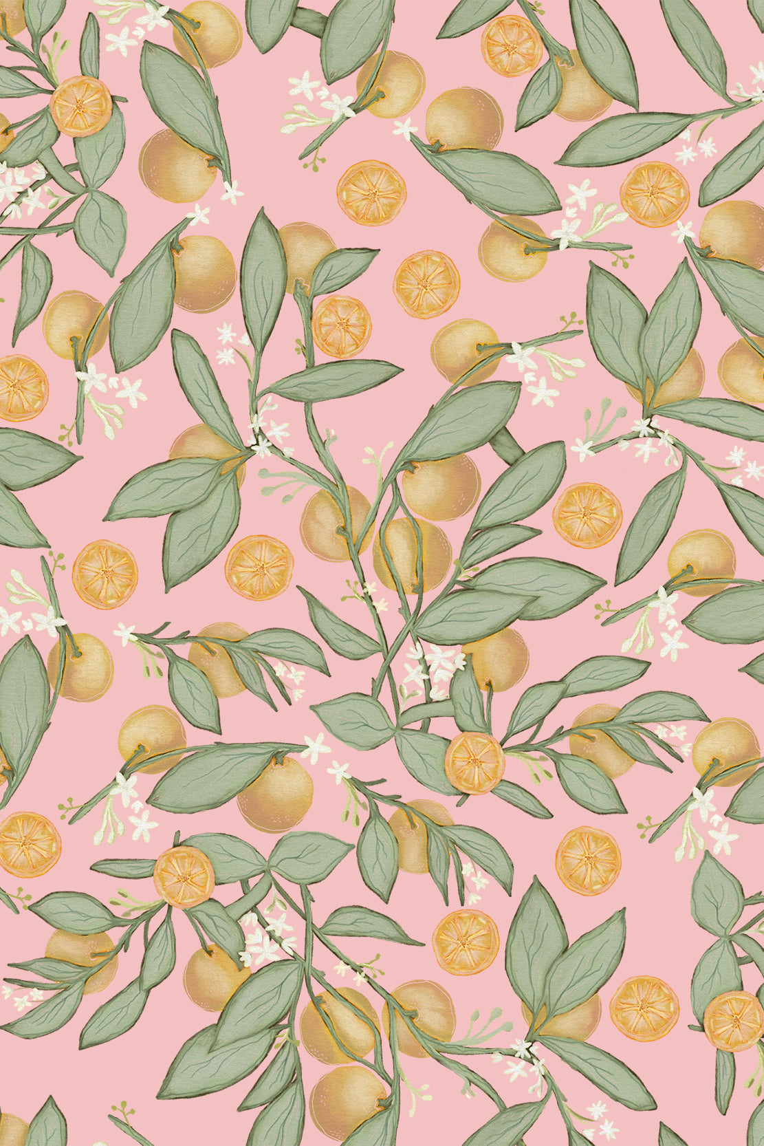Marmalade Mango and Matcha Orange Blossom Wallpaper - Removable Wallpaper (Peel & Stick)