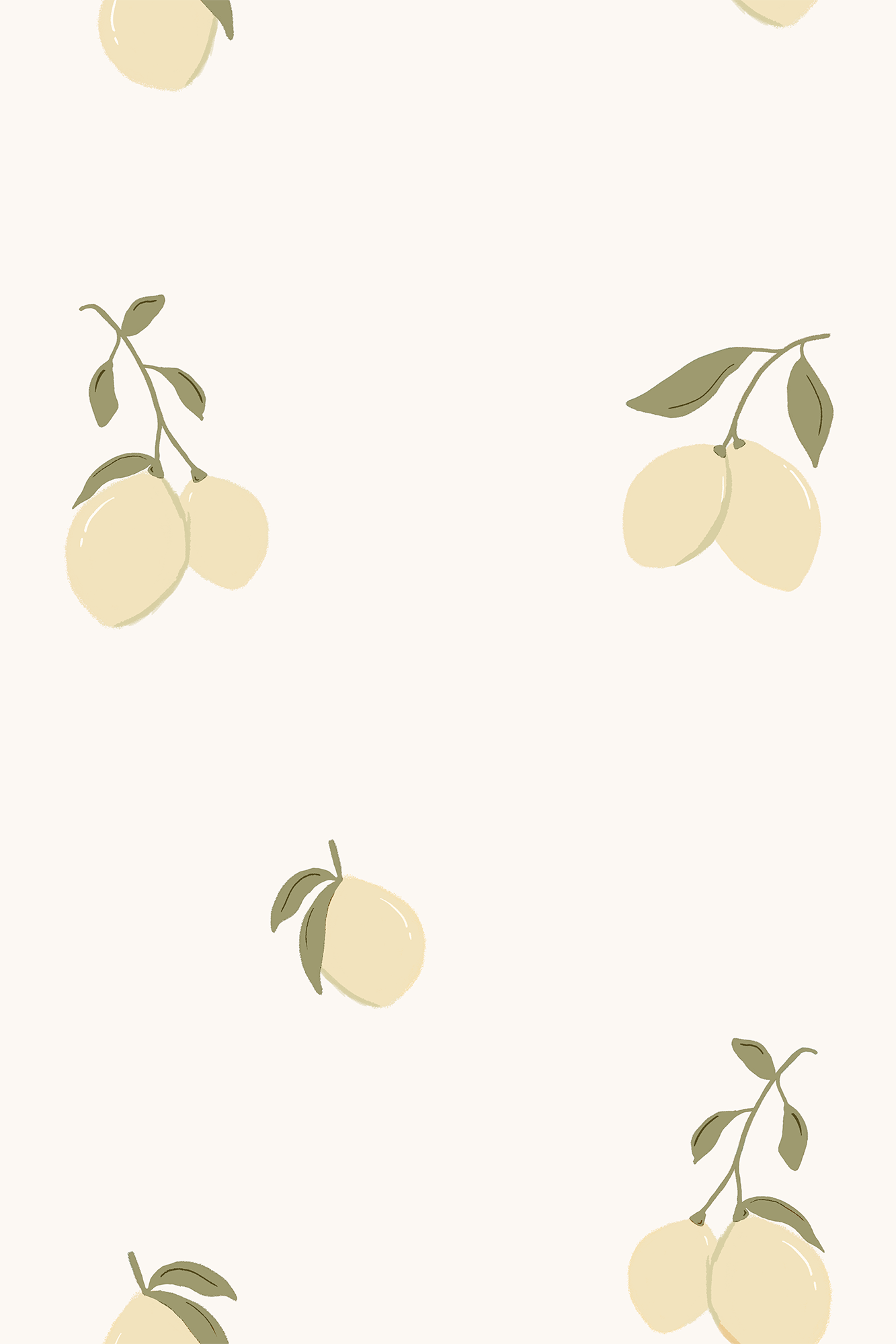 Nellie Pastel Yellow and Lime Green Vintage Lemon Patterned Wallpaper - Removable Wallpaper (Peel & Stick)